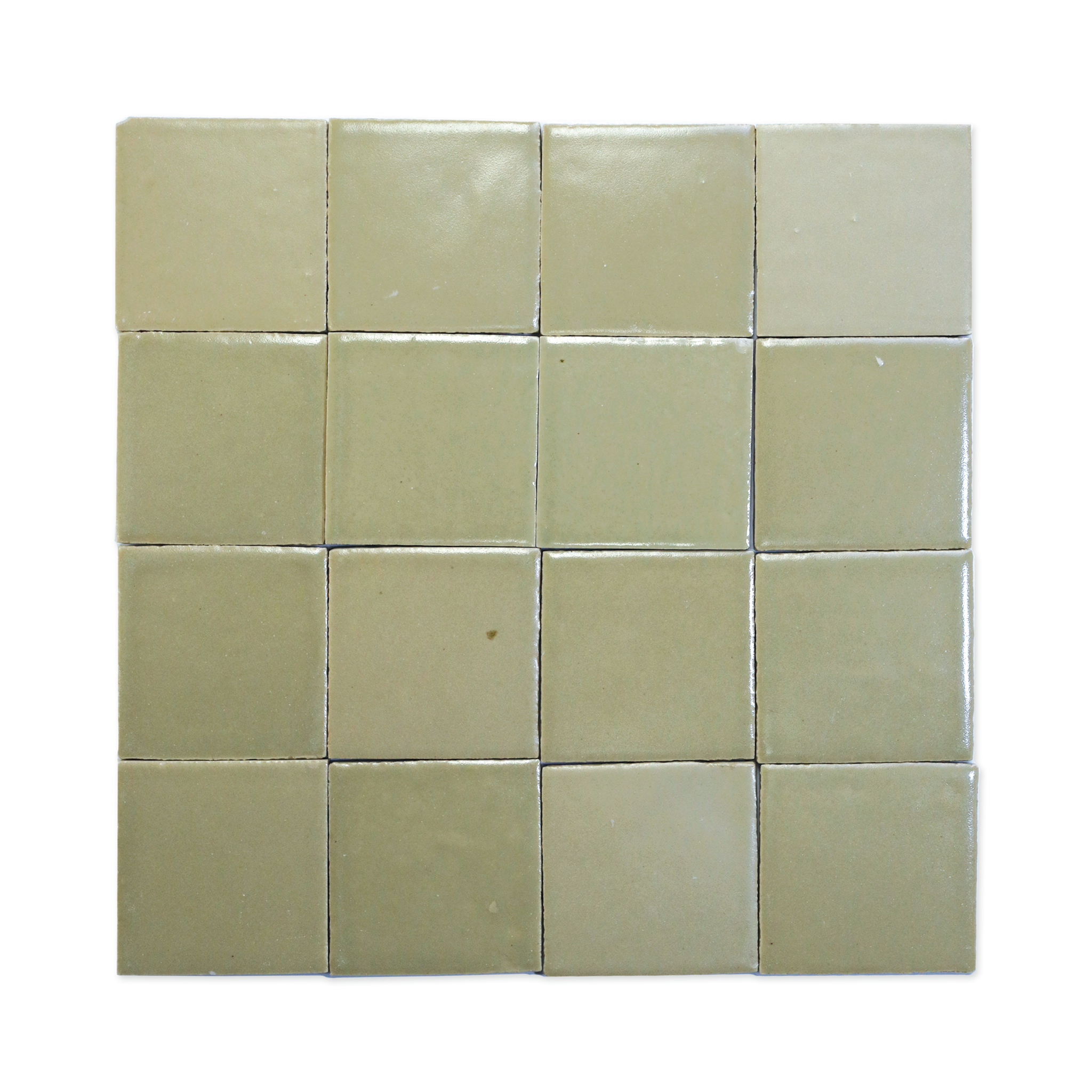 Stoneware 3.5x3.5 Barley Green Matte Tile