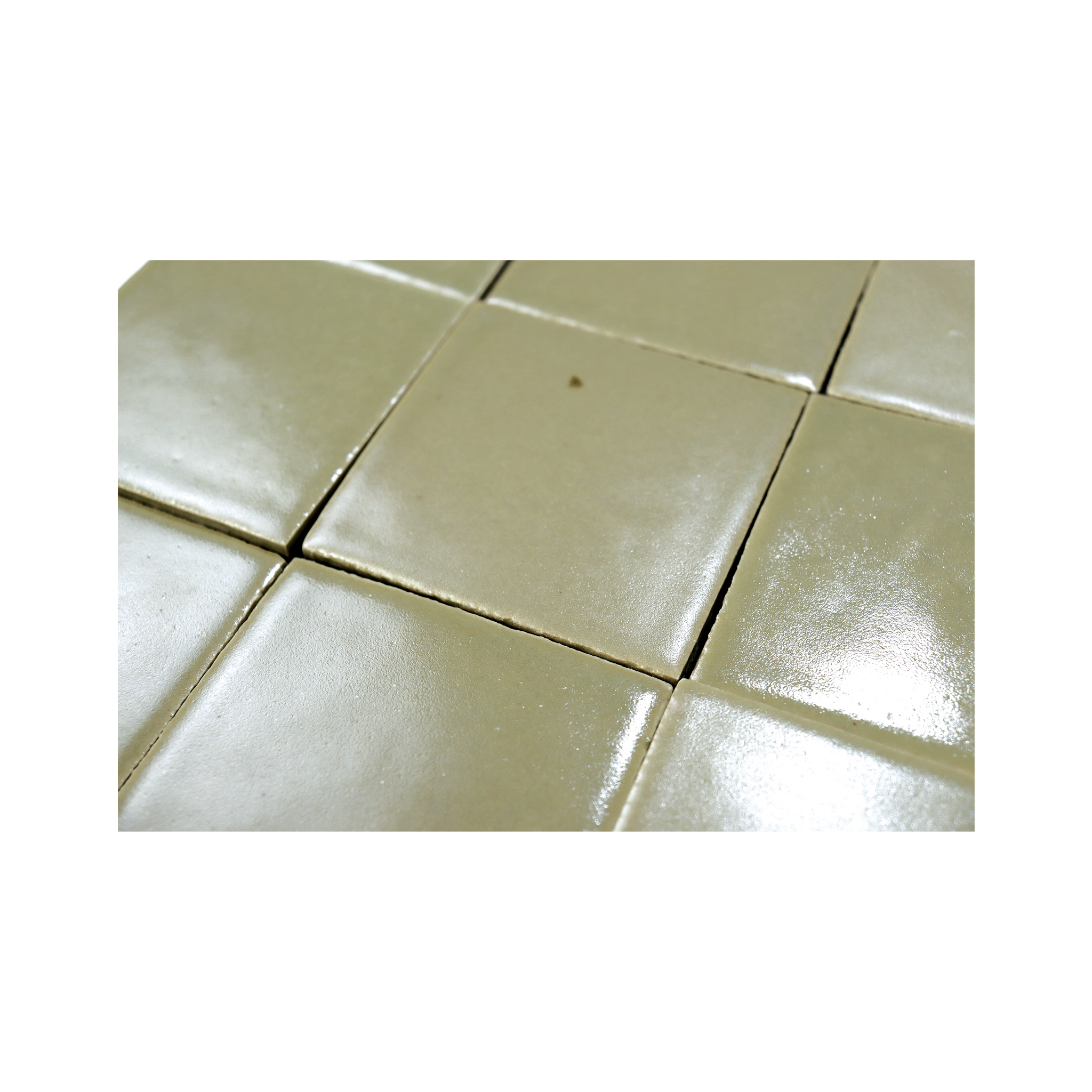 Stoneware 3.5x3.5 Barley Green Matte Tile