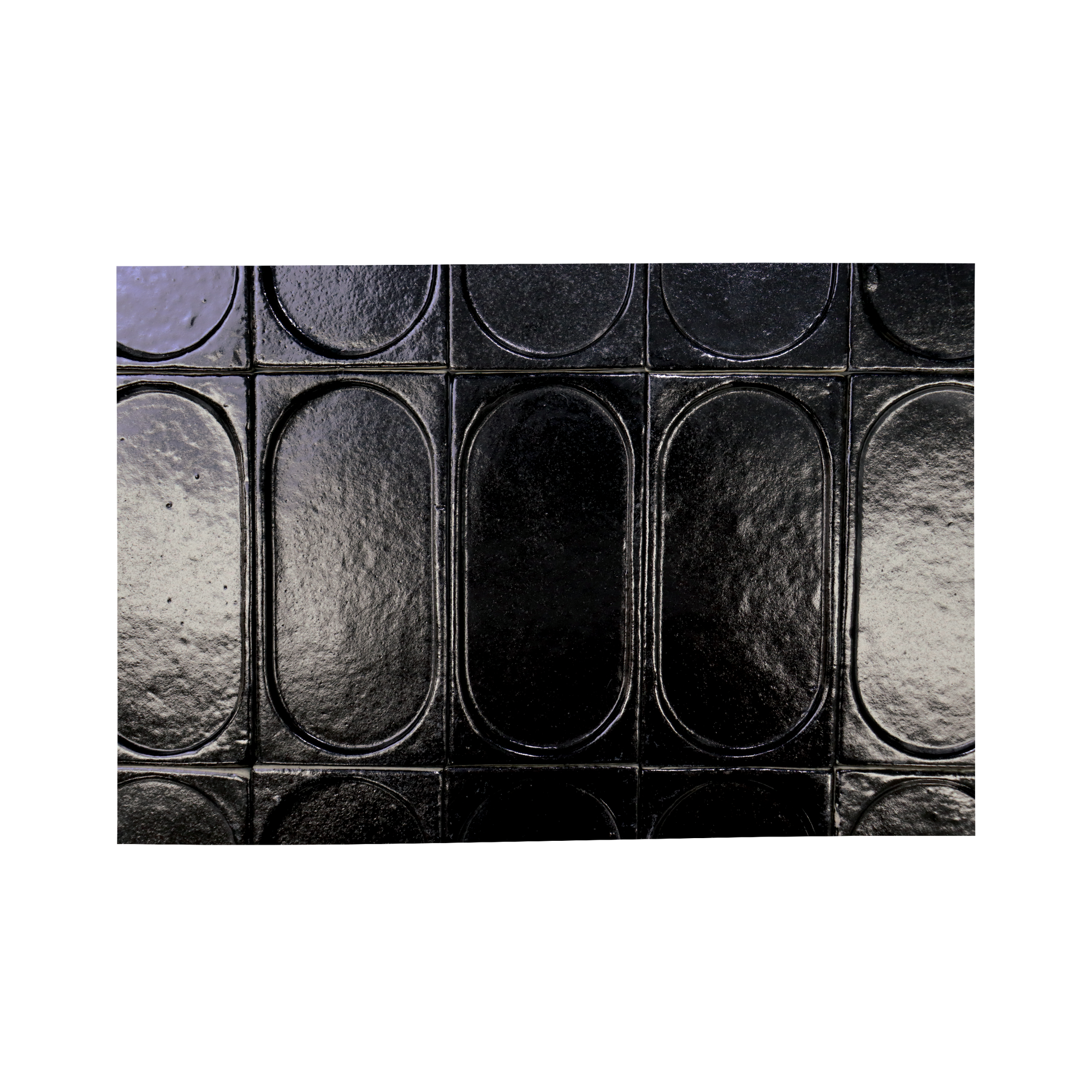 Stoneware 3x6 Coal Black Arched Glossy Tile