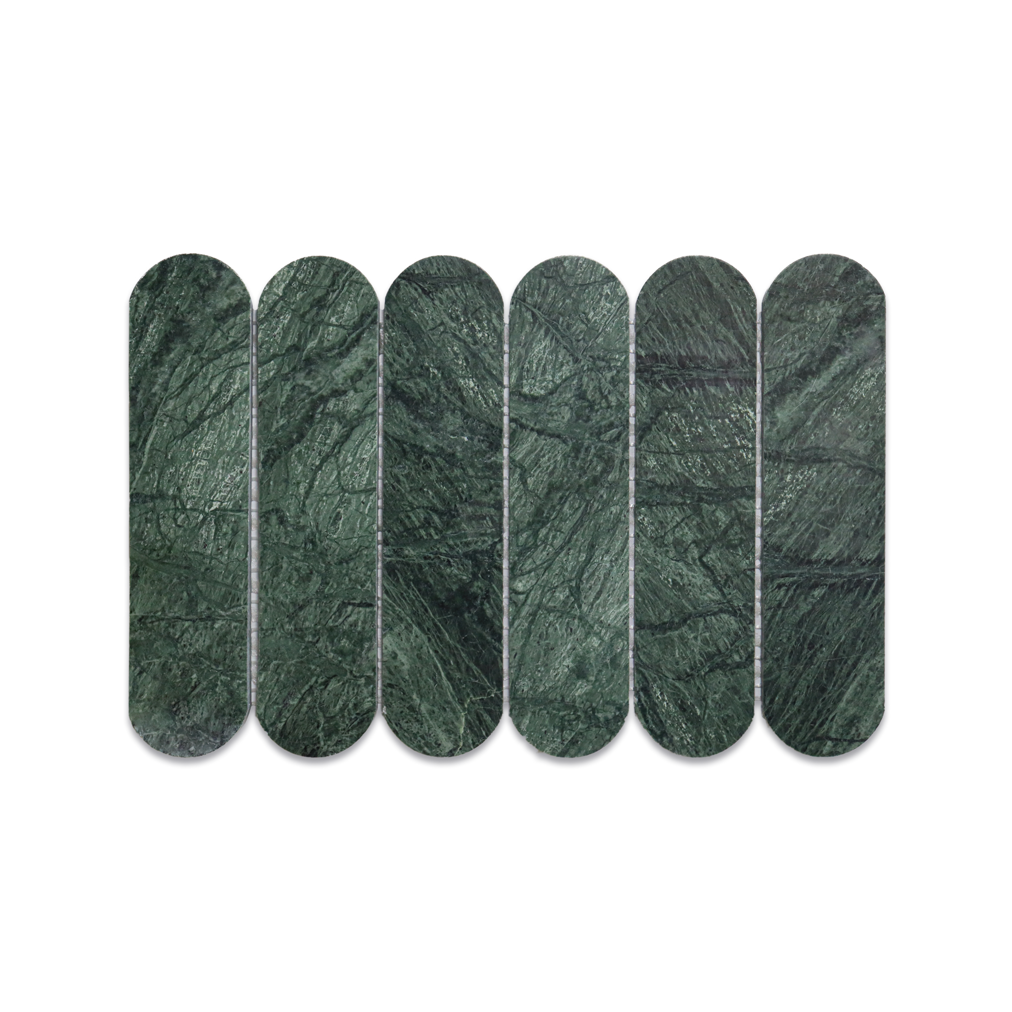 Pill Shape Verde Alpi Marble Honed Mosaic Tile