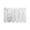 Pill Shape Bianco Carrara Marble Honed Mosaic Tile