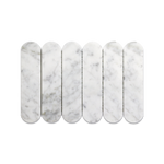 Pill Shape Bianco Carrara Marble Honed Mosaic Tile