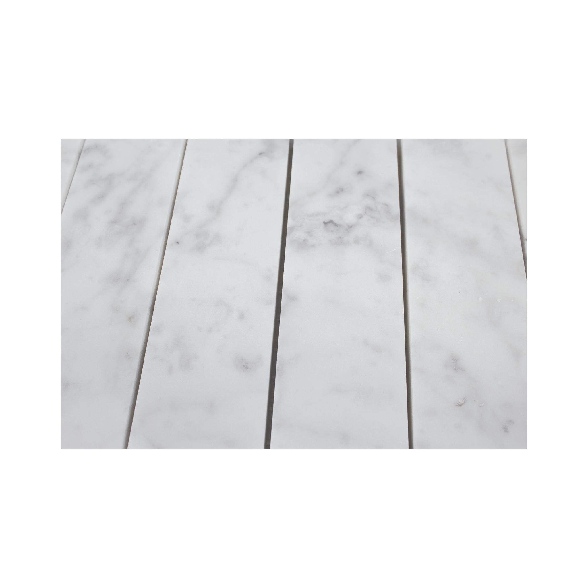 Pill Shape Bianco Carrara Marble Honed Mosaic Tile