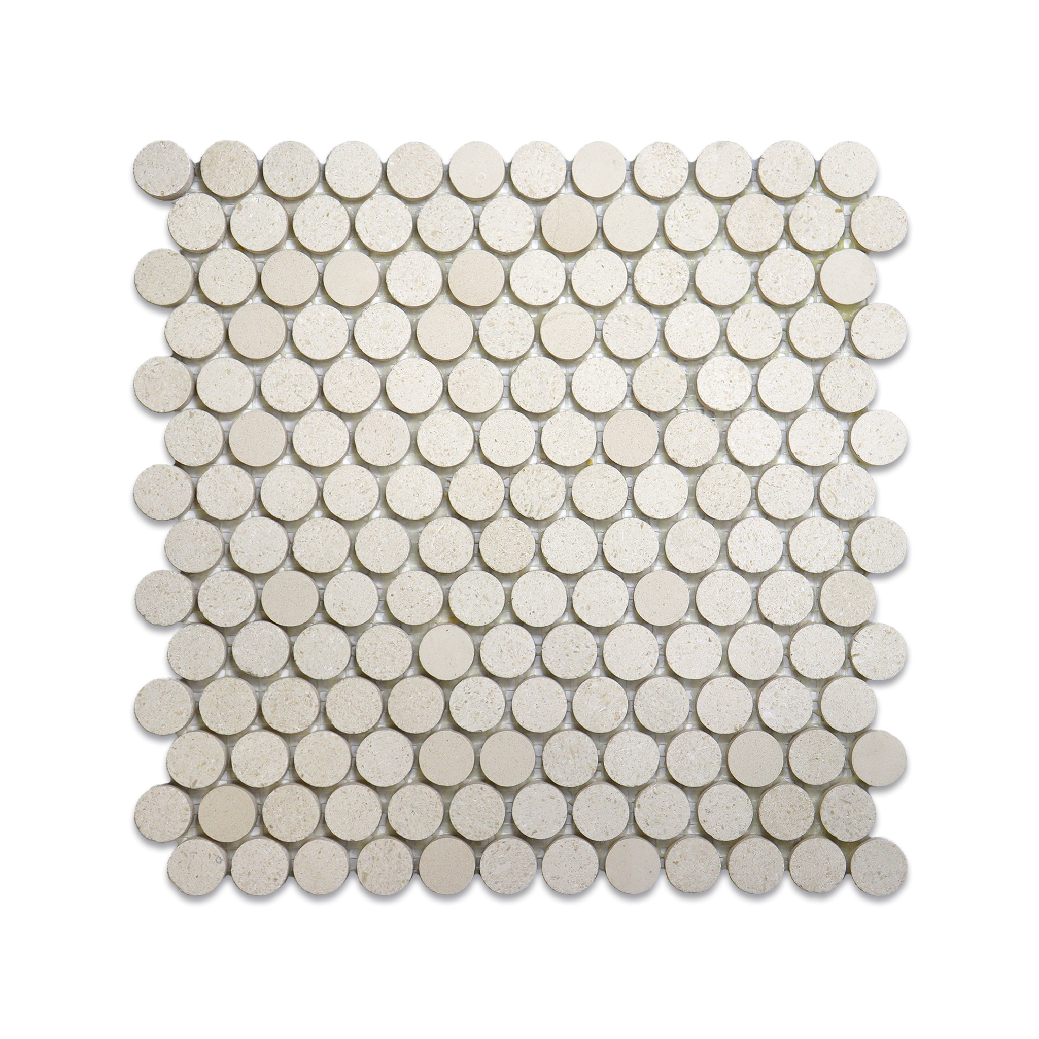 Penny Round 1" Limestone Honed Mosaic Tile