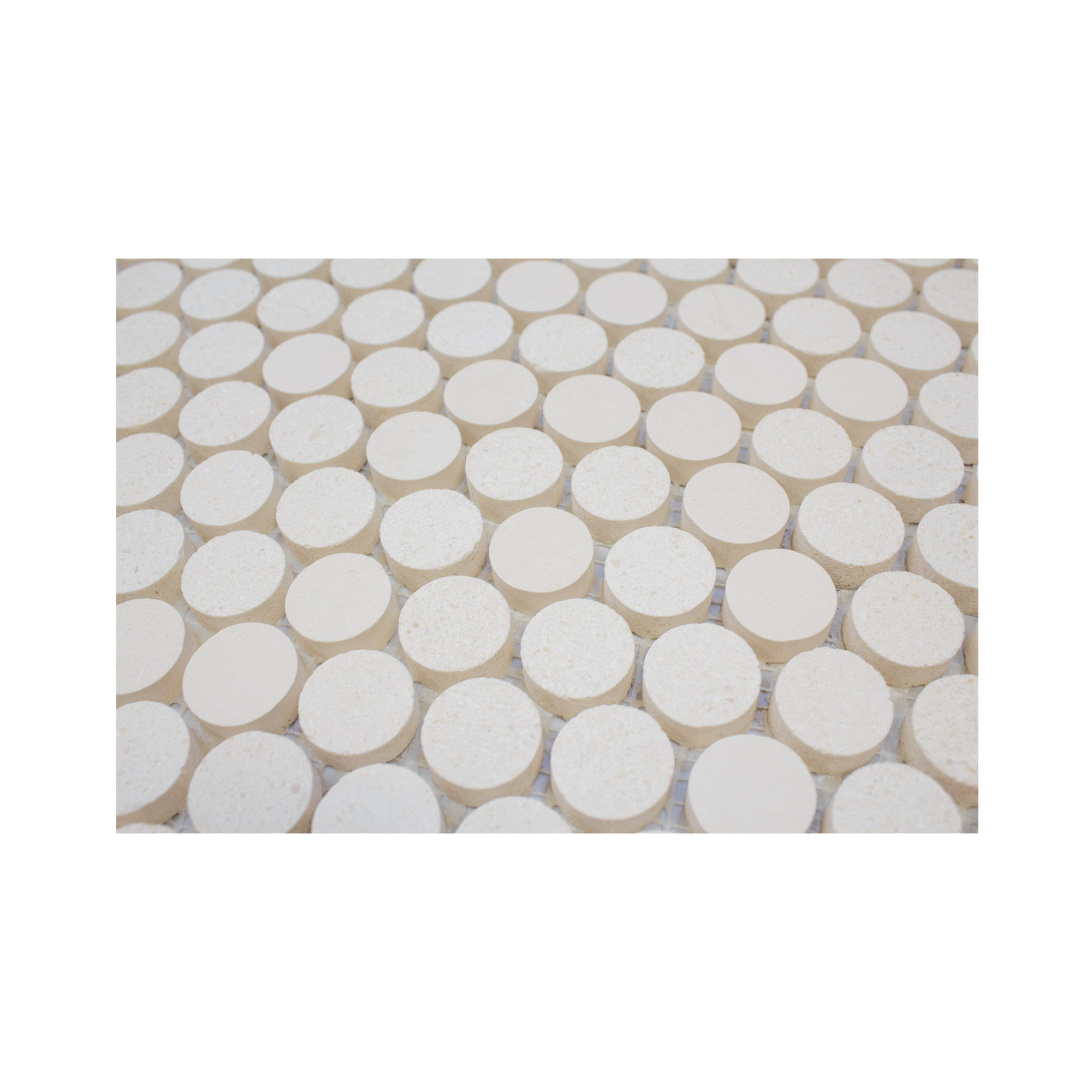 Penny Round 1" Limestone Honed Mosaic Tile