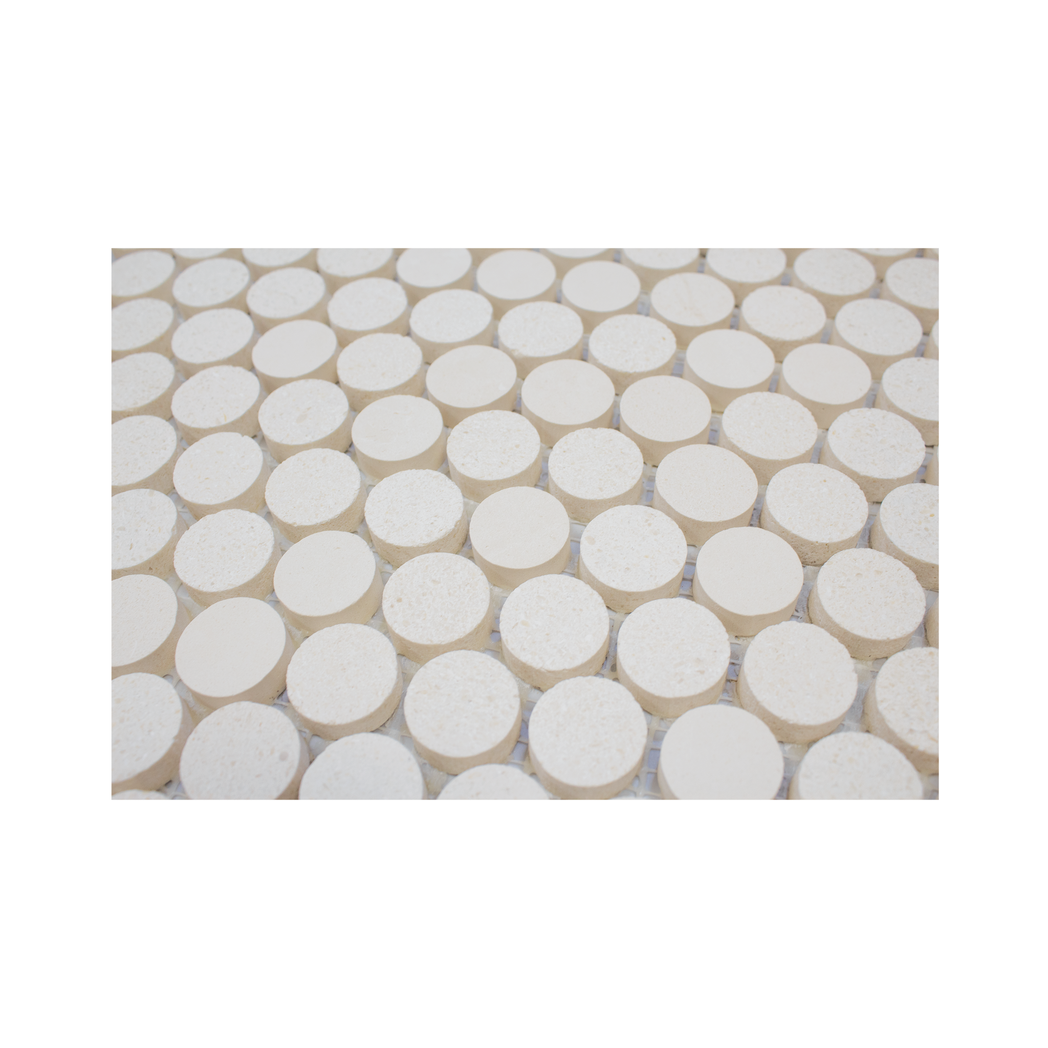 Penny Round 1" Limestone Honed Mosaic Tile