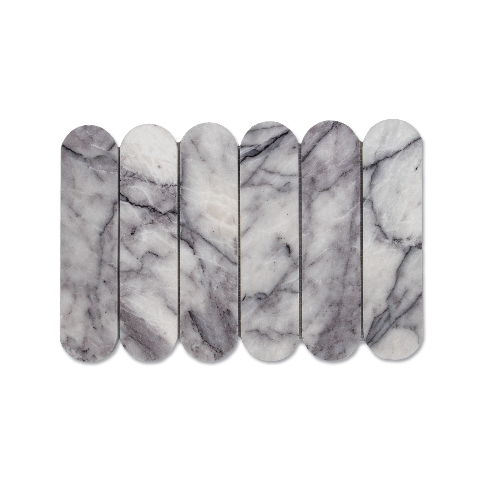 Pill Shape Lilac Marble Honed Mosaic Tile