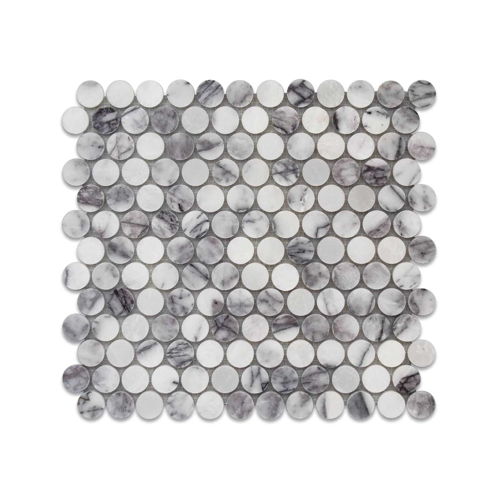 Penny Round 1"  Lilac Marble Honed Mosaic Tile