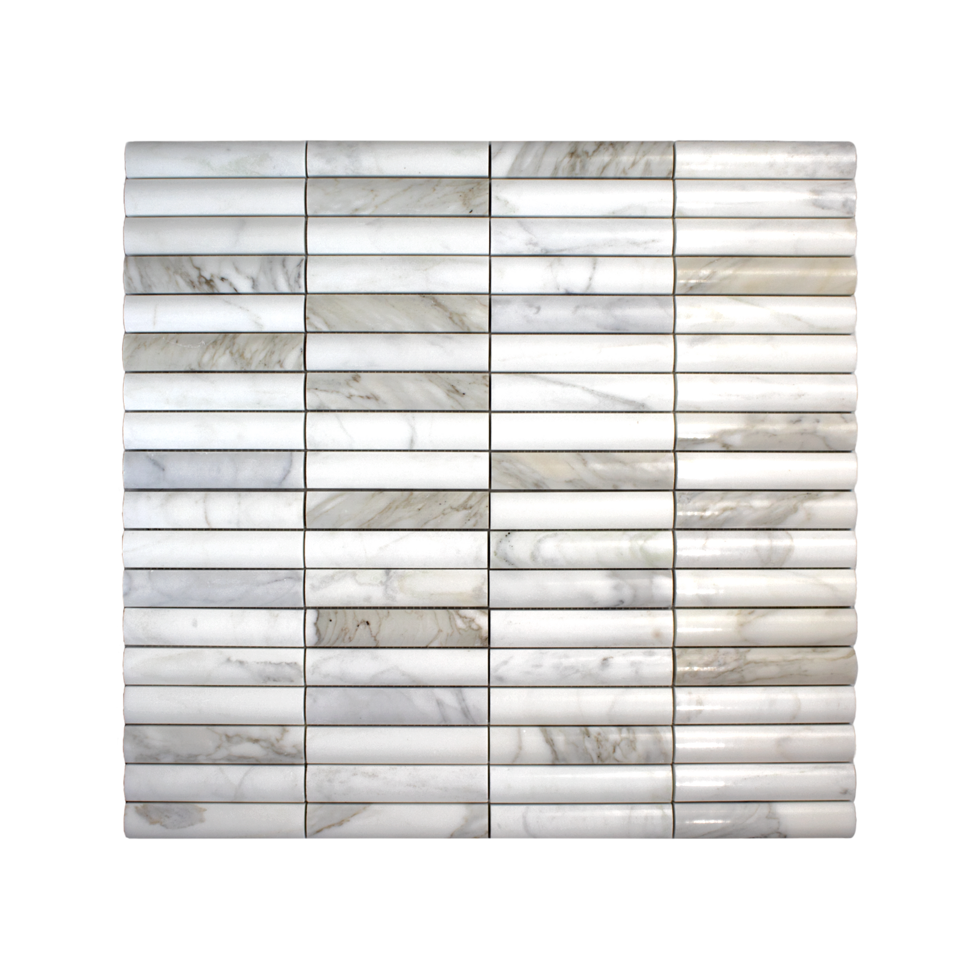 Fluted Calacatta Gold Marble Polished Mosaic Tile