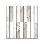 Fluted Calacatta Gold Marble Polished Mosaic Tile