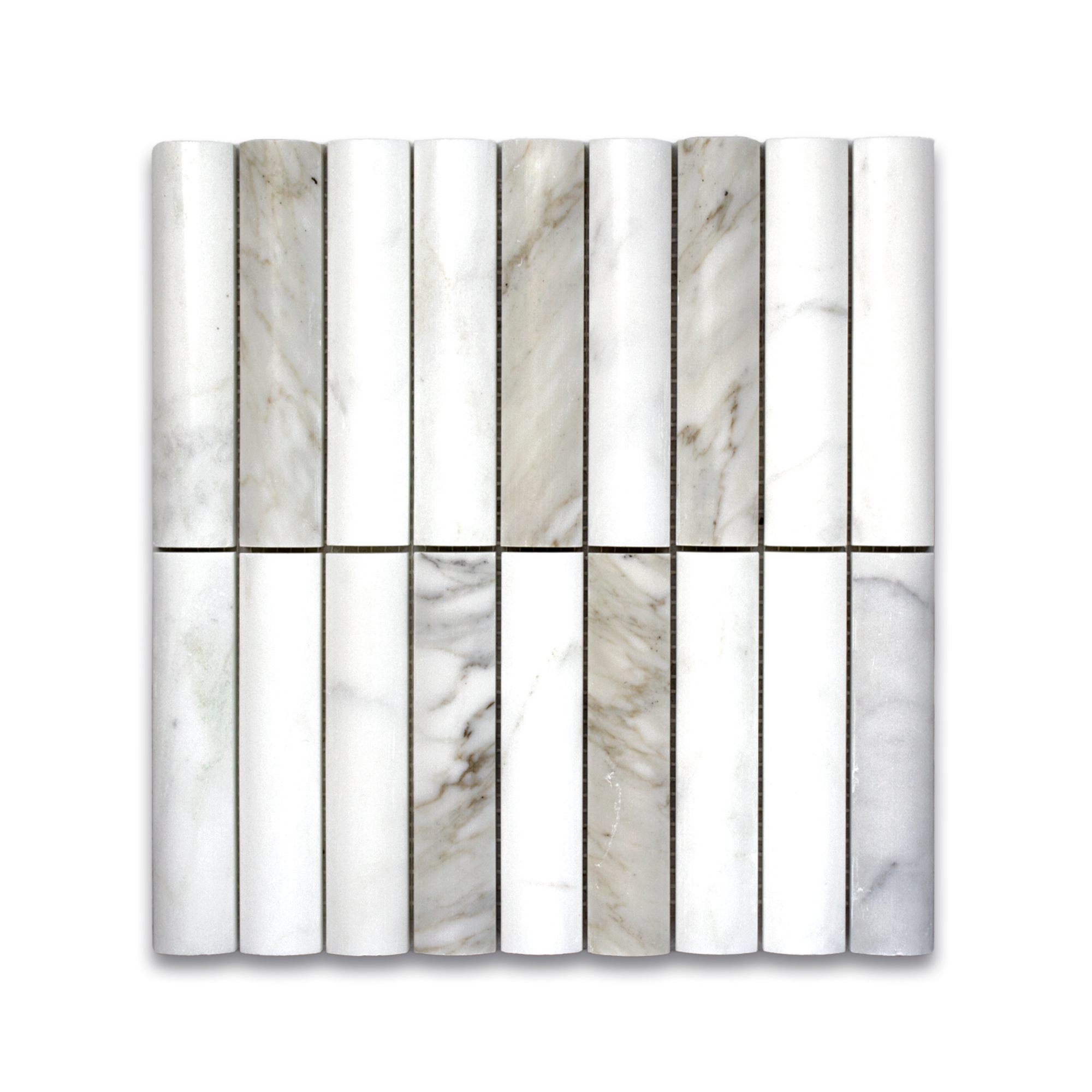 Fluted Calacatta Gold Marble Polished Mosaic Tile