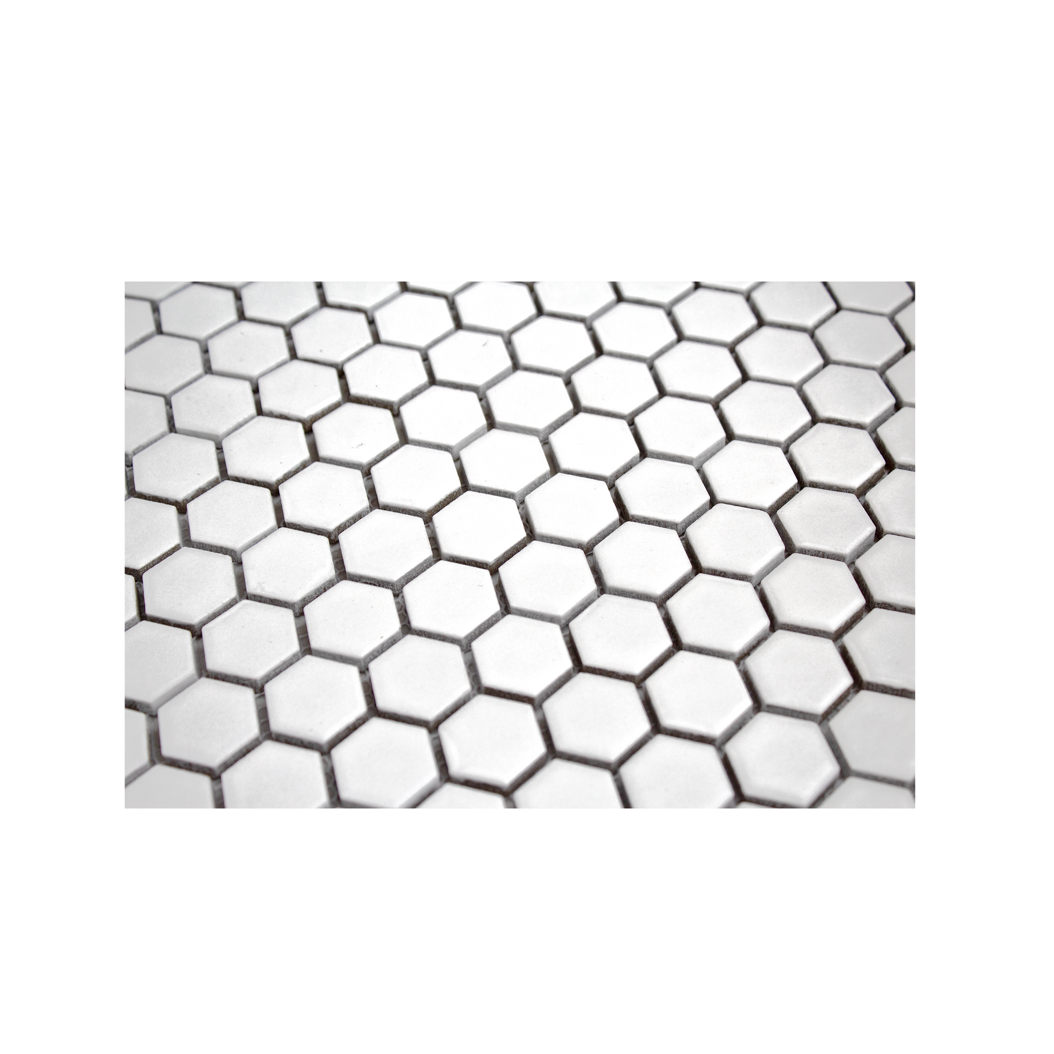 Bright White 1" Hexagon Matte Porcelain Mosaic Tile