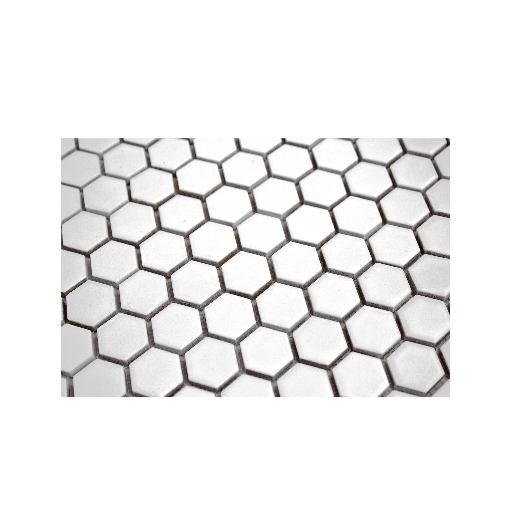 Bright White 1" Hexagon Matte Porcelain Mosaic Tile