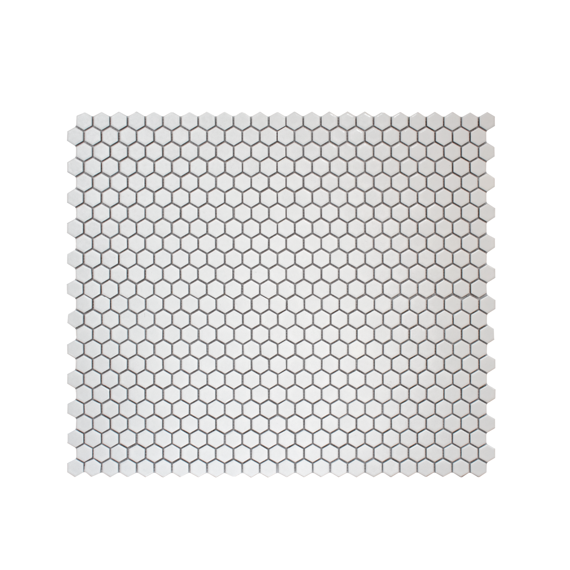 Bright White 1" Hexagon Matte Porcelain Mosaic Tile