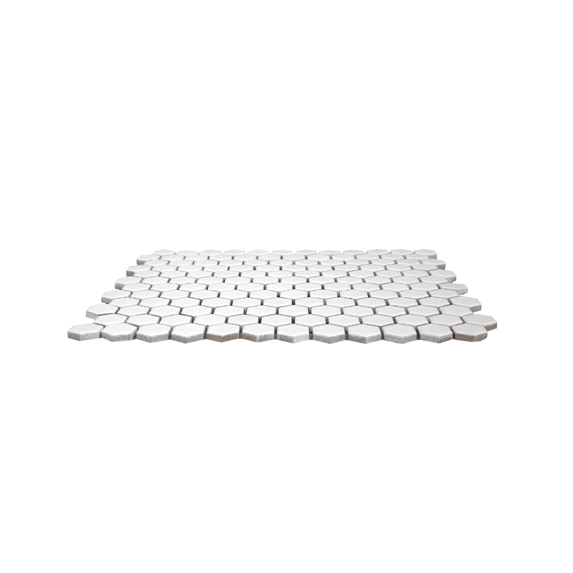 Bright White 1" Hexagon Matte Porcelain Mosaic Tile