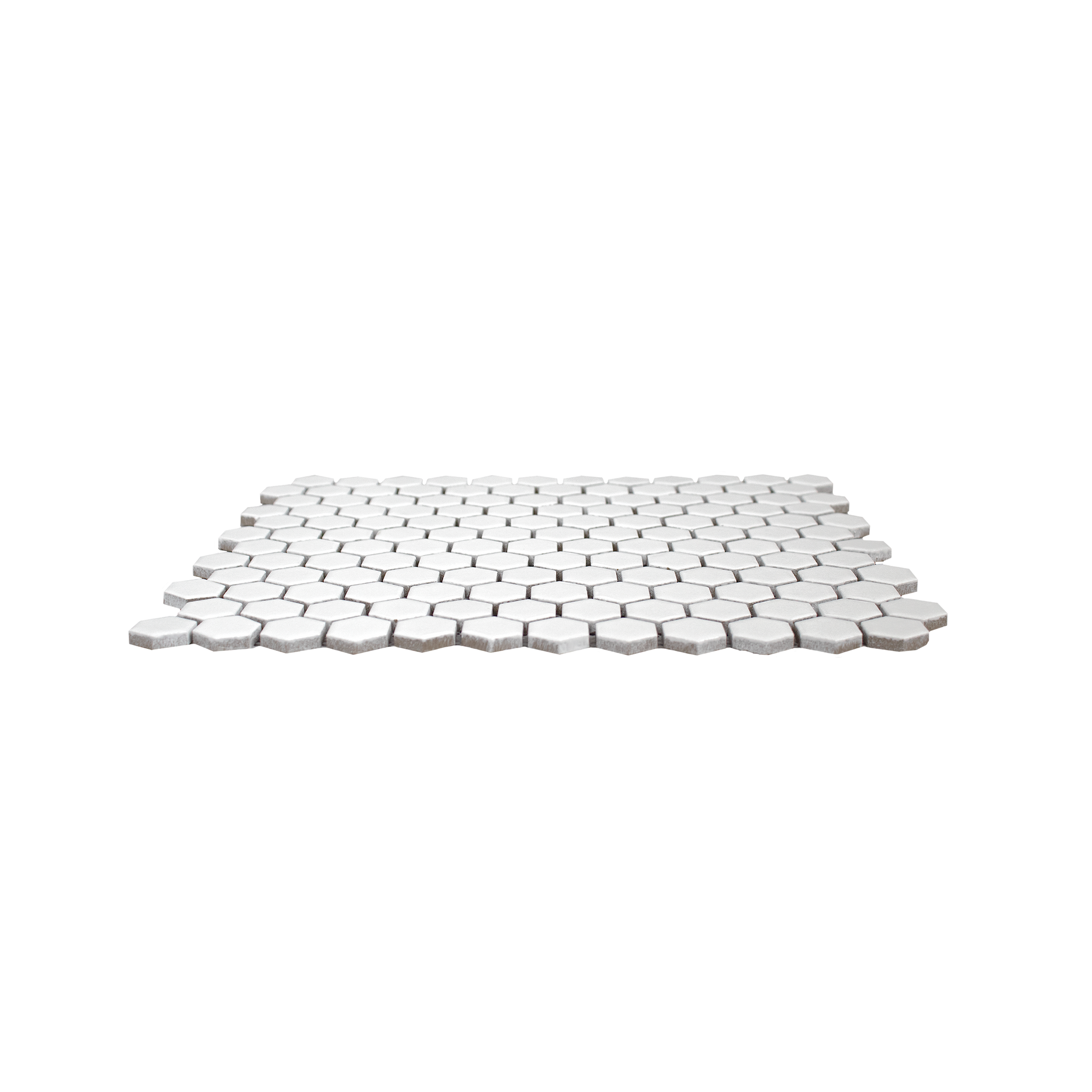 Bright White 1" Hexagon Matte Porcelain Mosaic Tile