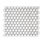 Bright White 1" Hexagon Matte Porcelain Mosaic Tile