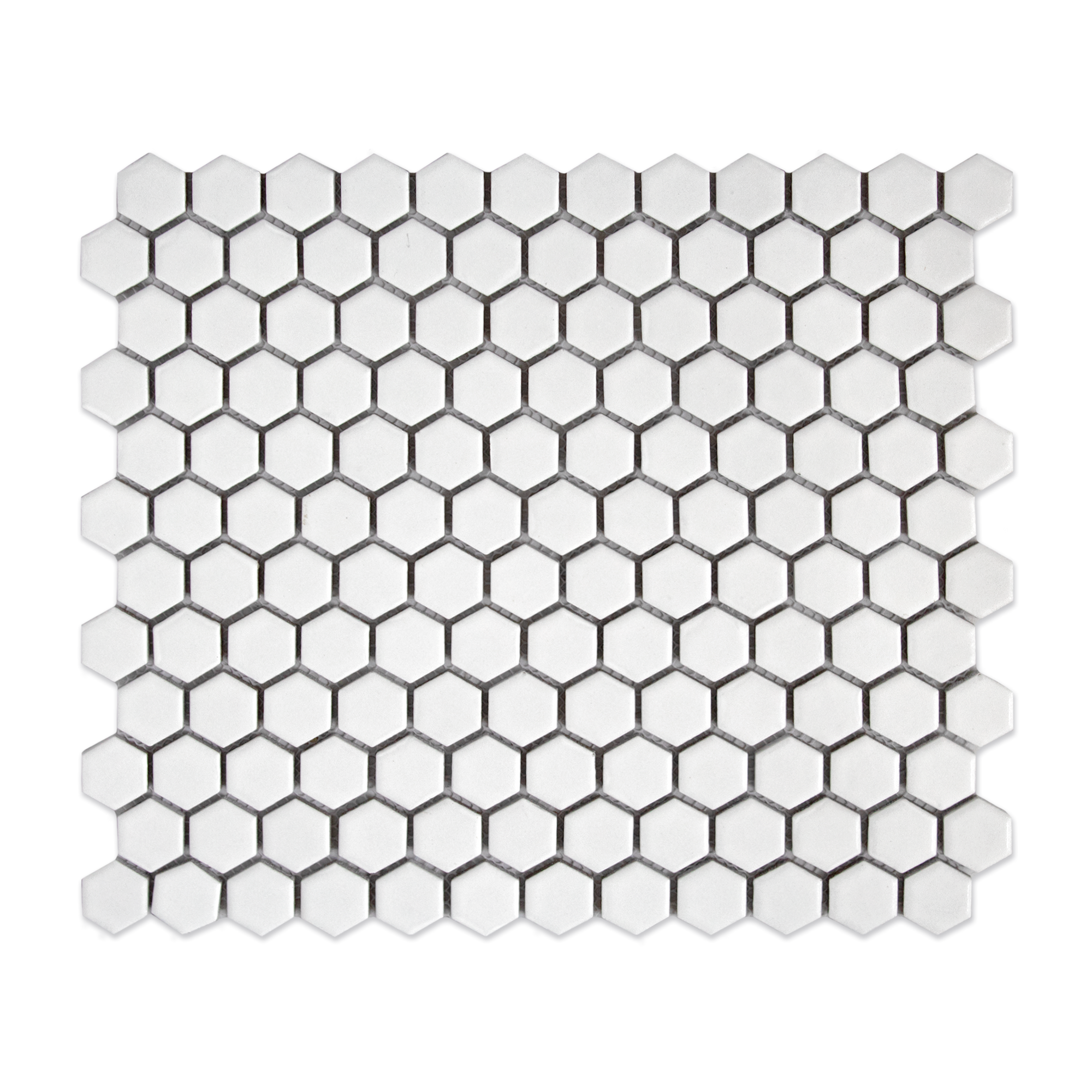 Bright White 1" Hexagon Matte Porcelain Mosaic Tile