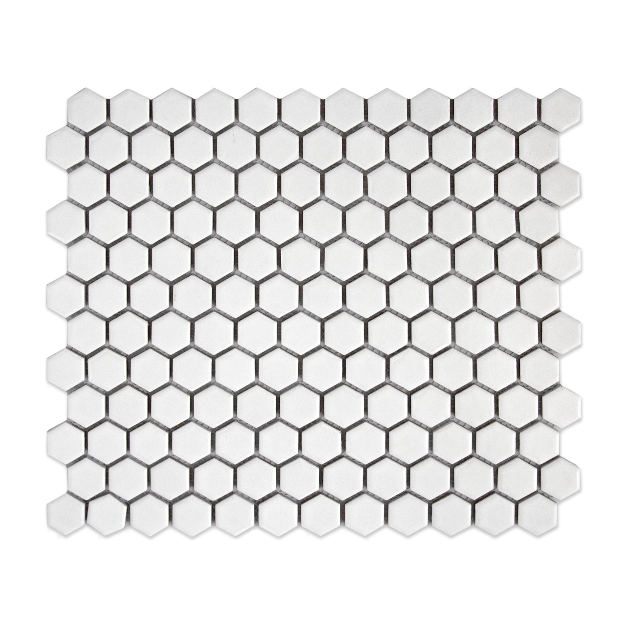 Bright White 1" Hexagon Matte Porcelain Mosaic Tile