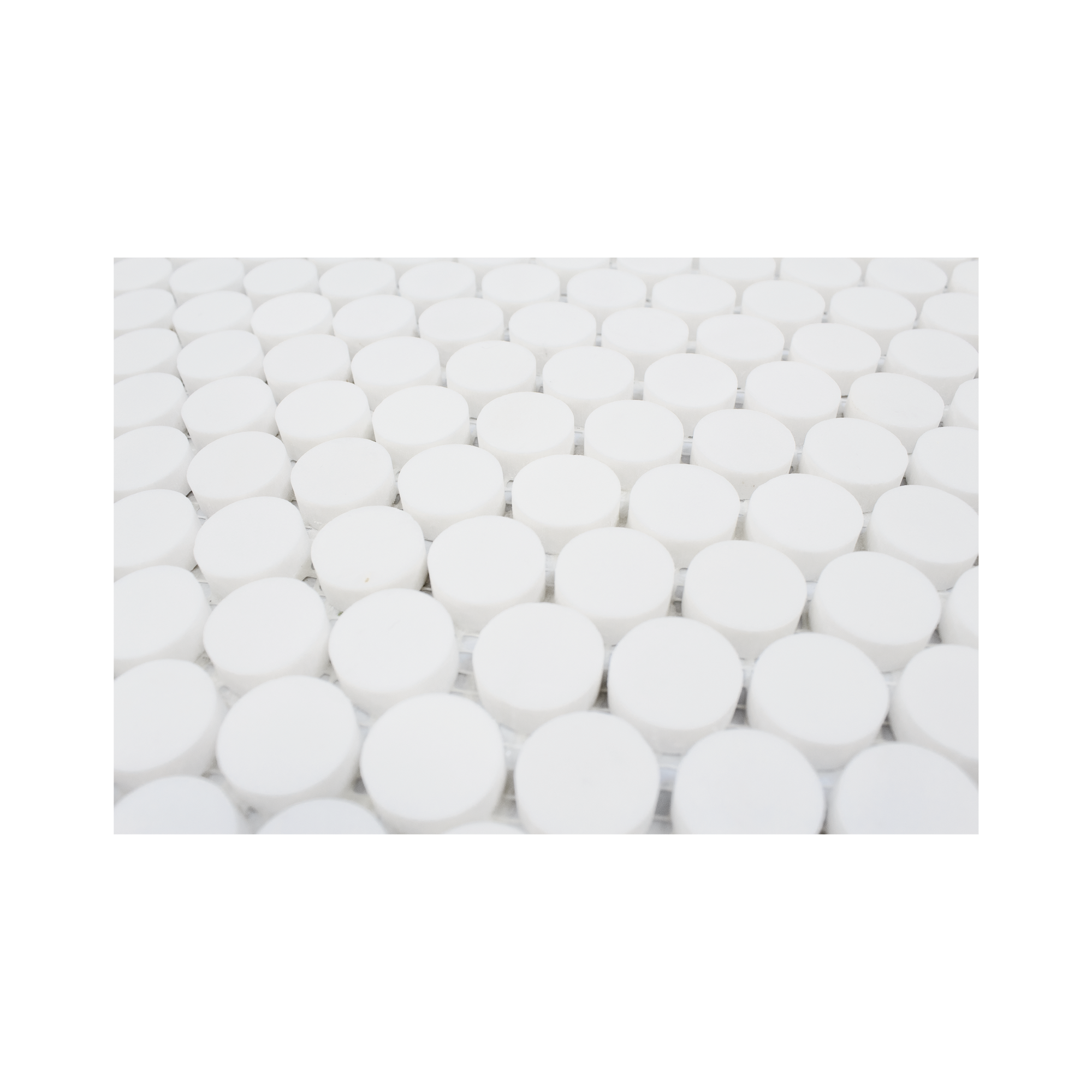 Penny Round 1" Bianco Dolomite Marble Polished Mosaic Tile