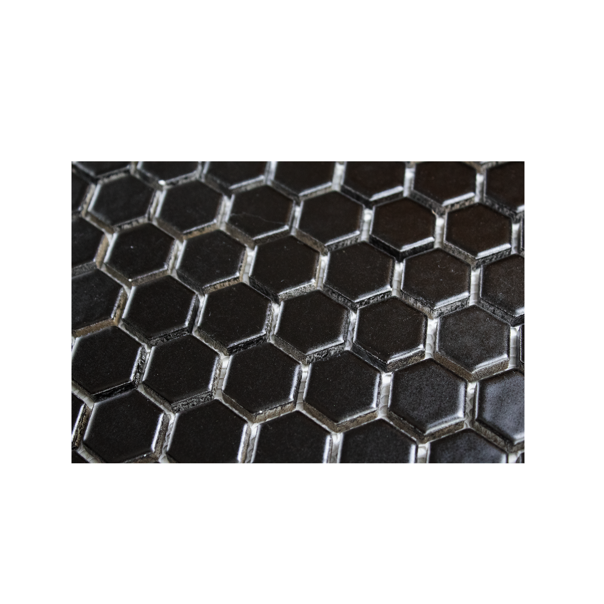 Midnight Black 1" Hexagon Matte Porcelain Mosaic Tile