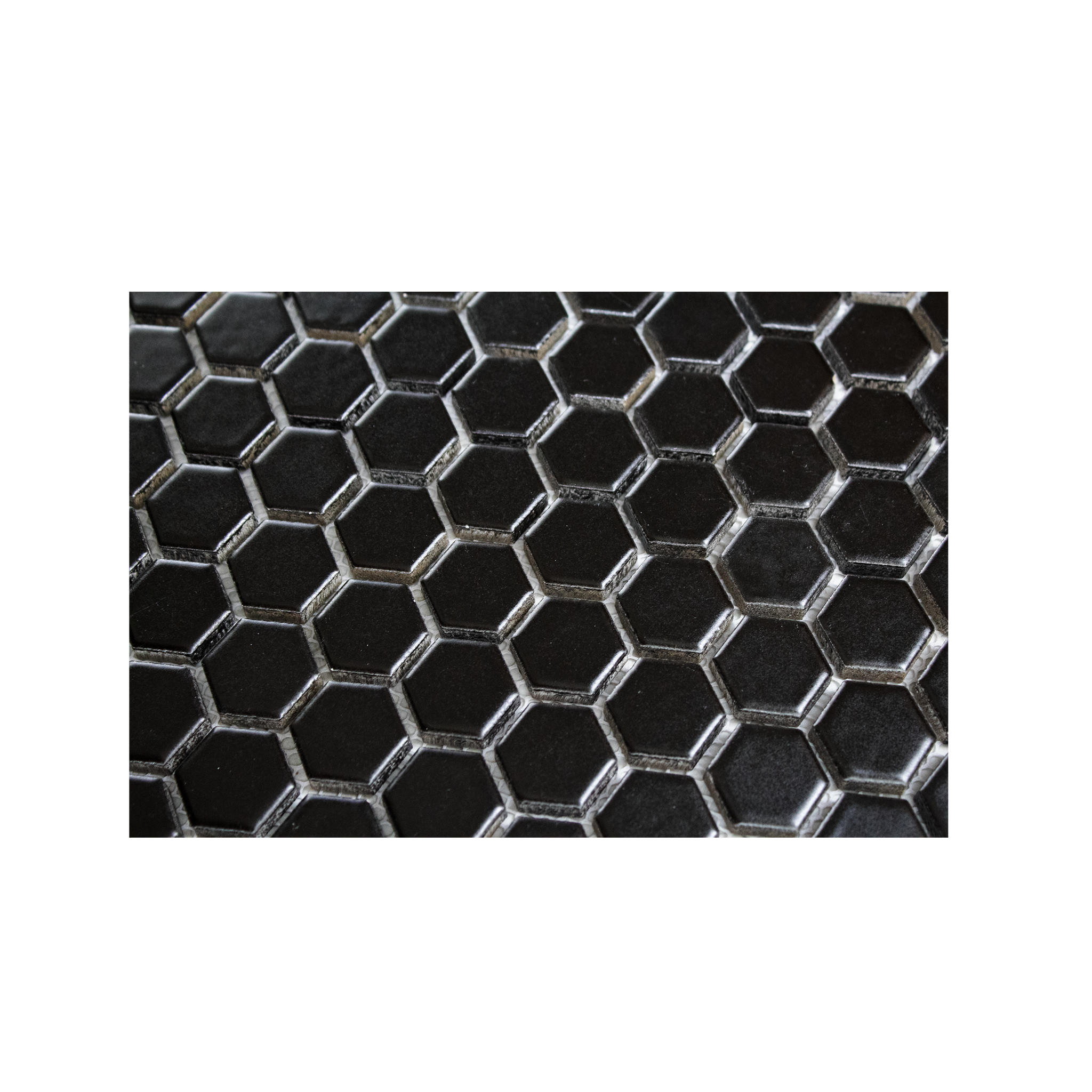 Midnight Black 1" Hexagon Matte Porcelain Mosaic Tile