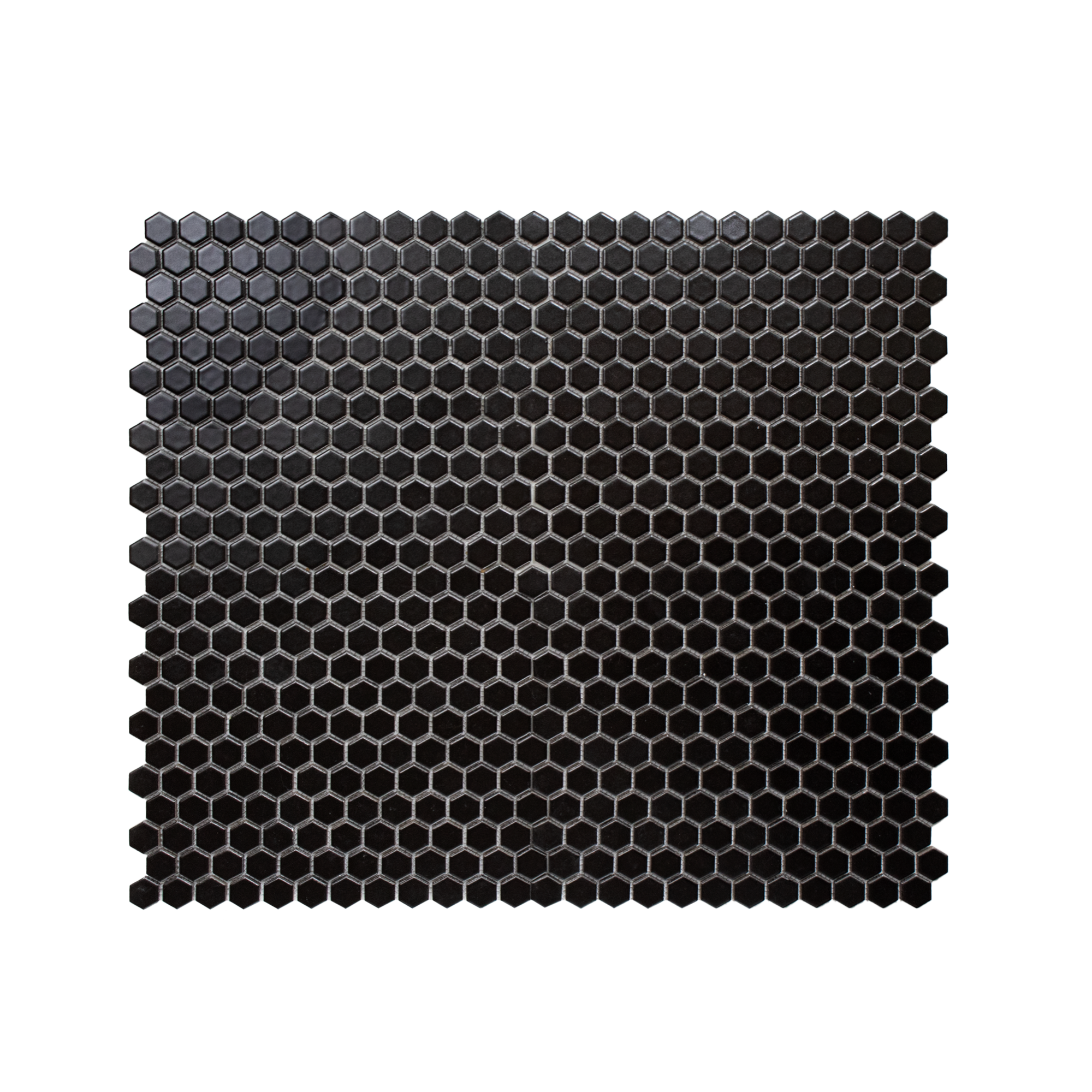 Midnight Black 1" Hexagon Matte Porcelain Mosaic Tile