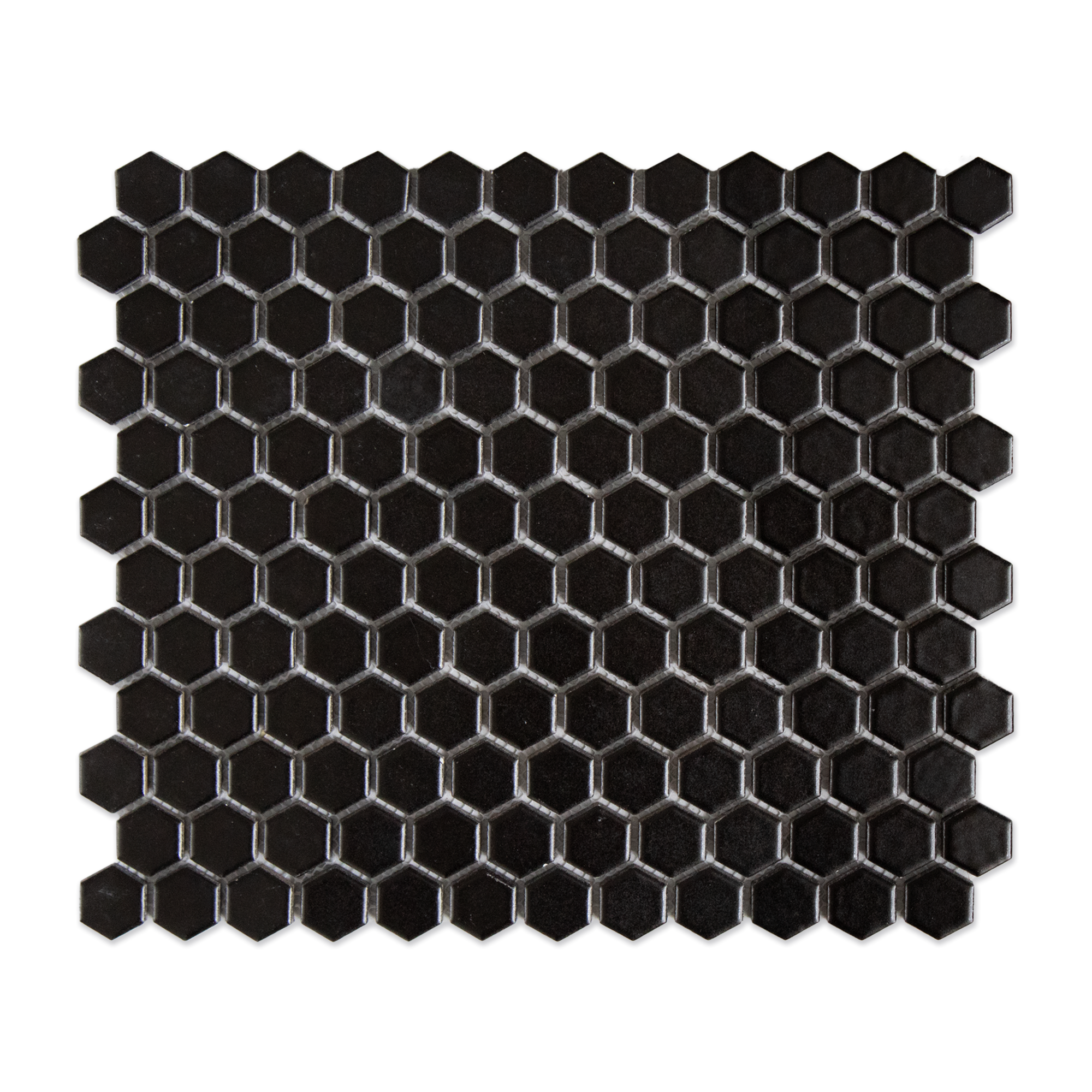 Midnight Black 1" Hexagon Matte Porcelain Mosaic Tile