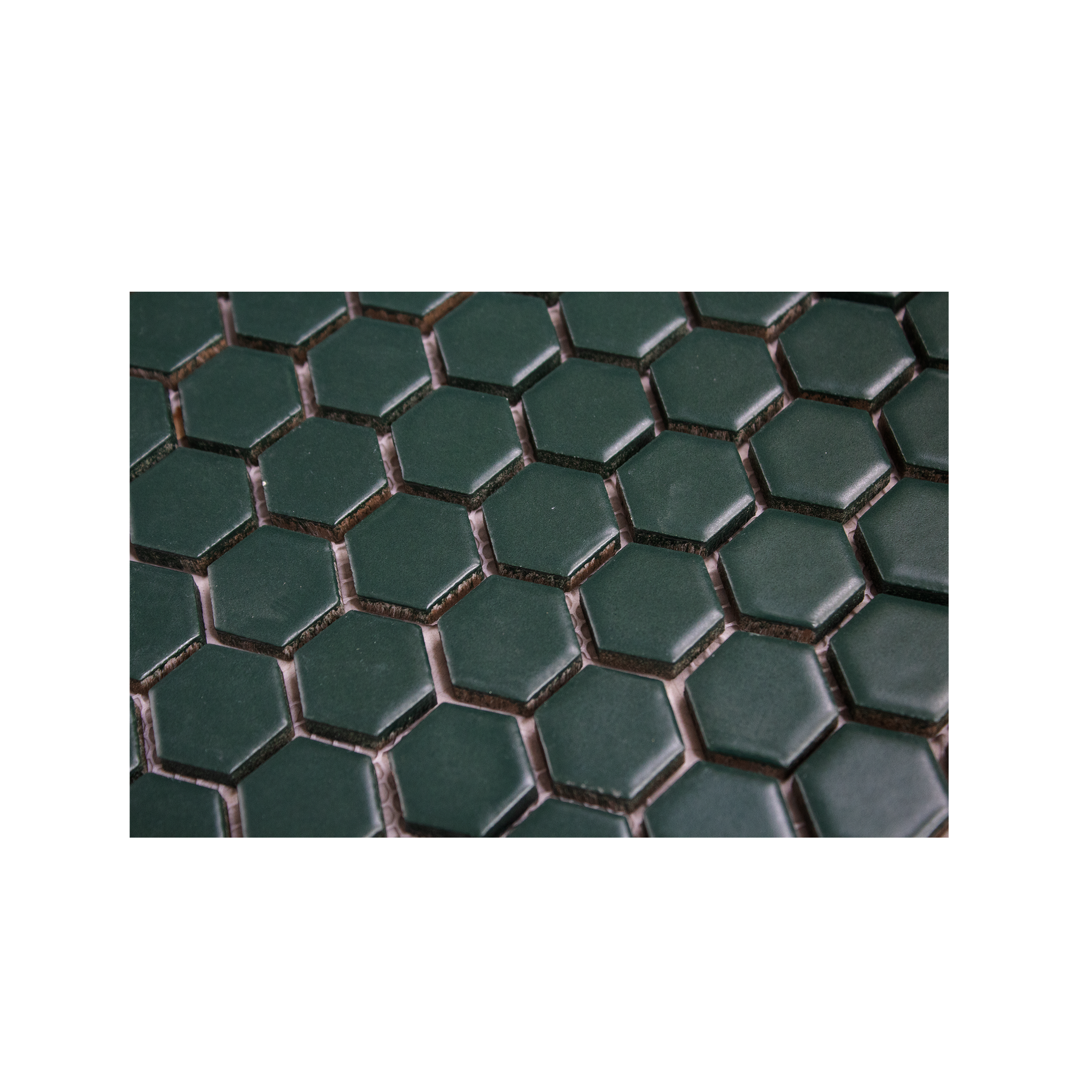 British green 1" Hexagon Matte Porcelain Mosaic Tile