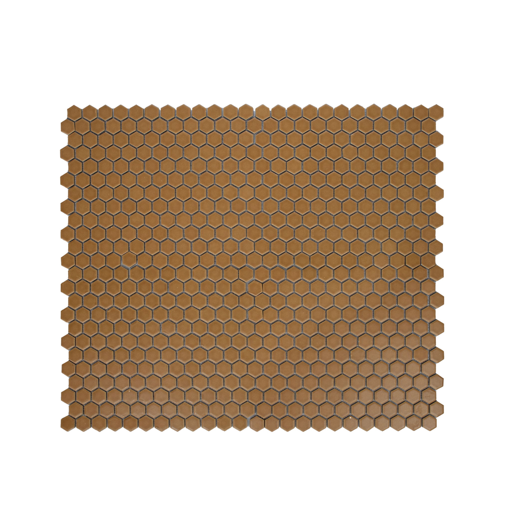 Tobacco Brown 1" Hexagon Matte Porcelain Mosaic Tile