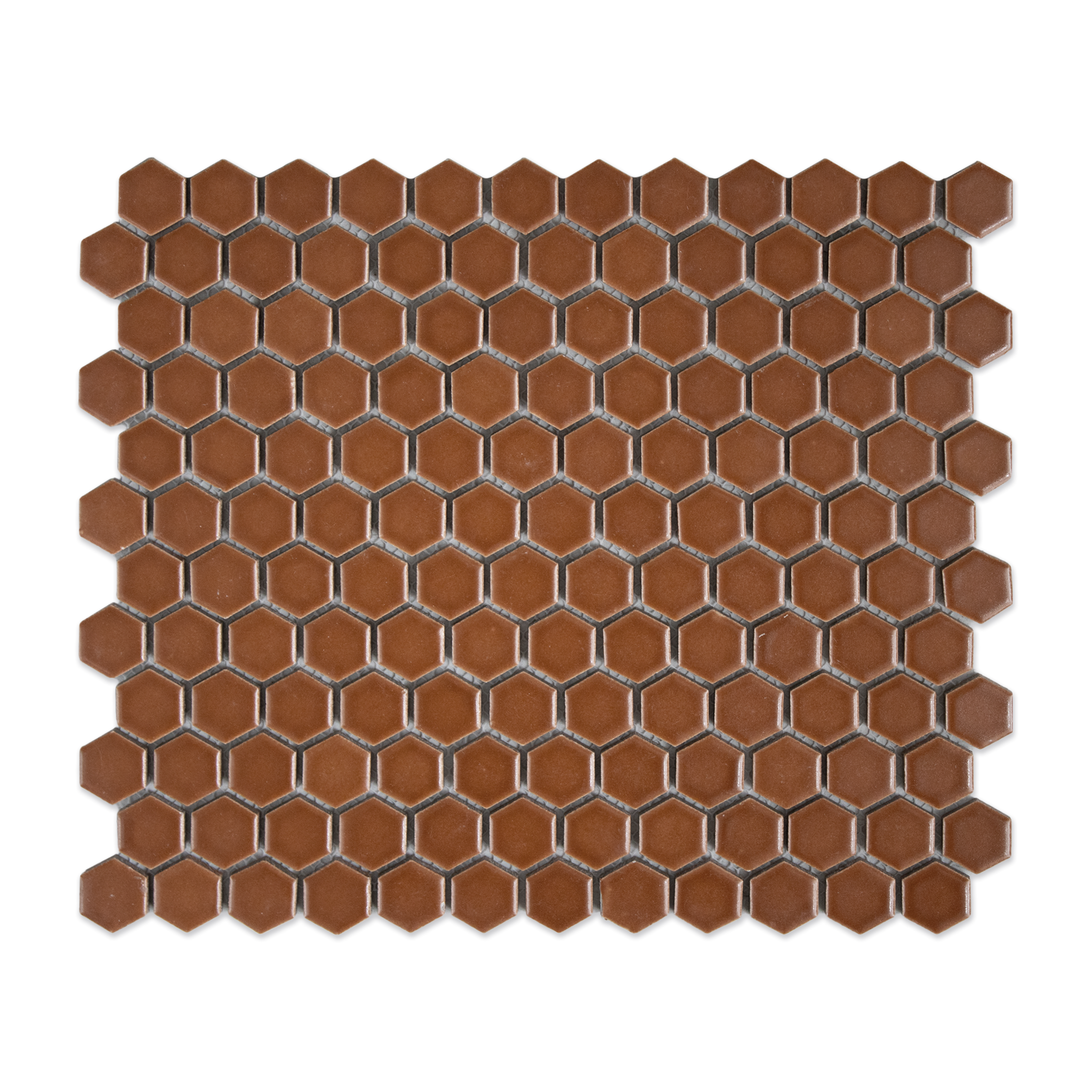 Caramel  1" Hexagon Matte Porcelain Mosaic Tile