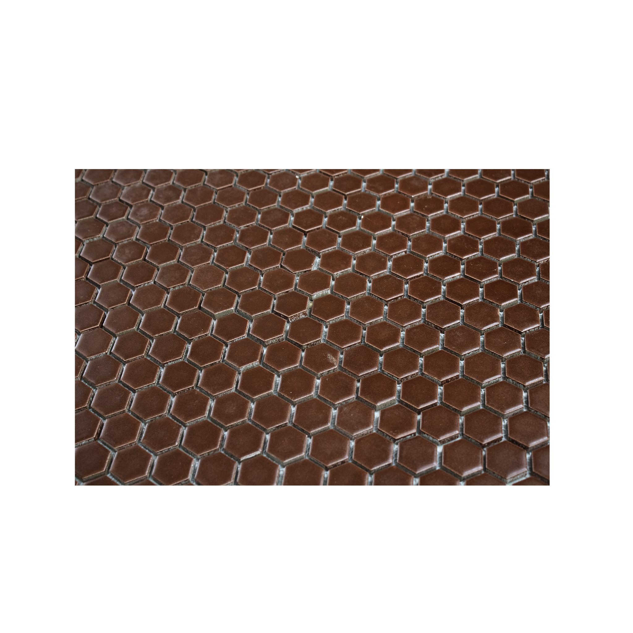 Mahogany Brown 1" Hexagon Matte Porcelain Mosaic Tile