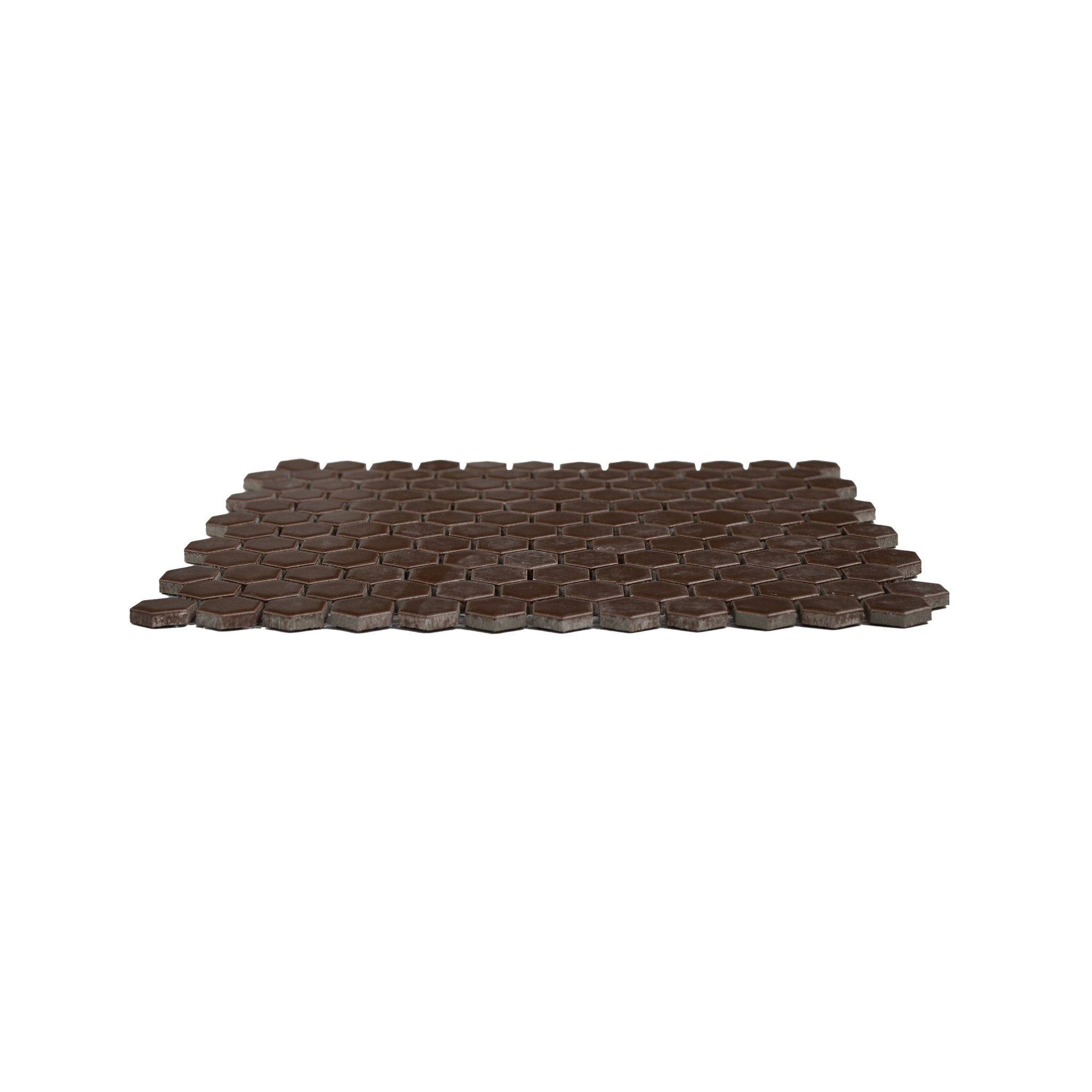 Mahogany Brown 1" Hexagon Matte Porcelain Mosaic Tile