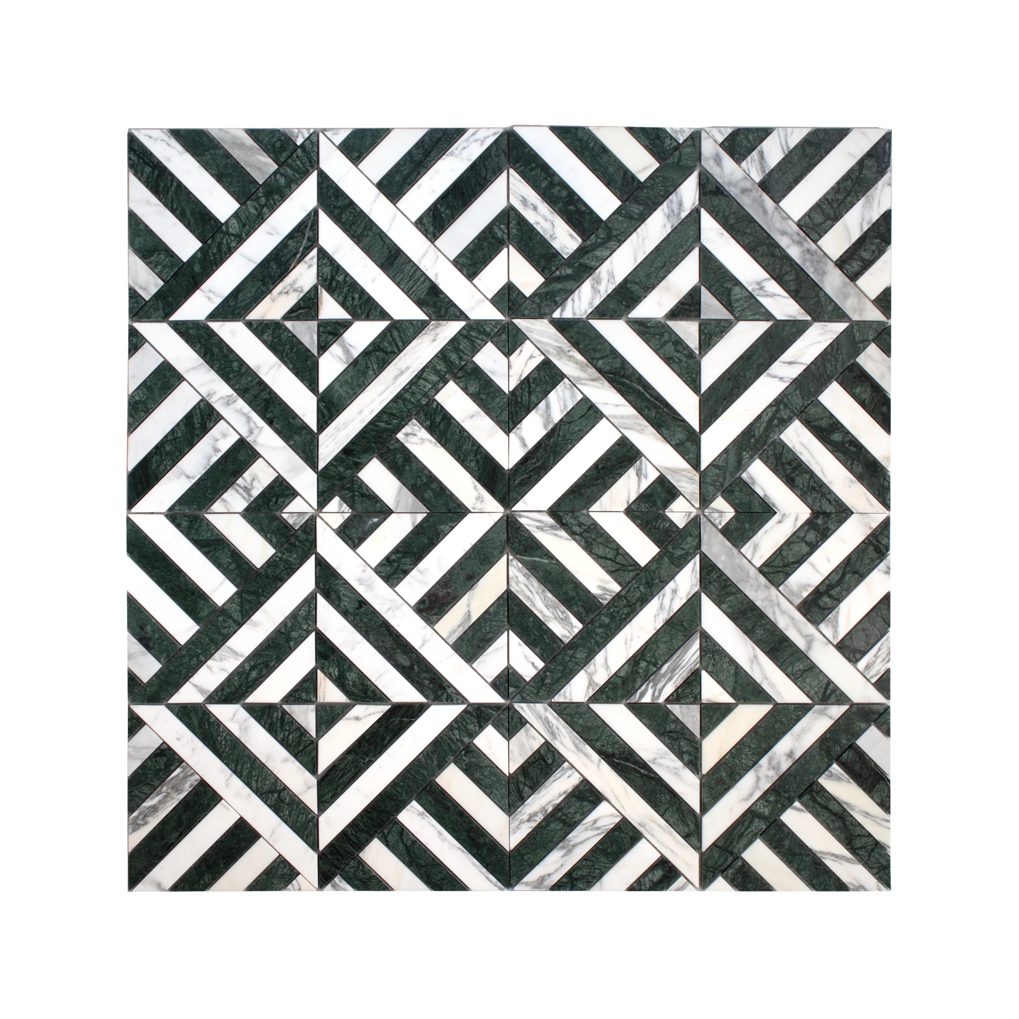 Horizon Verde Alpi and Arabescato Corchia Marble Honed Mosaic Tile