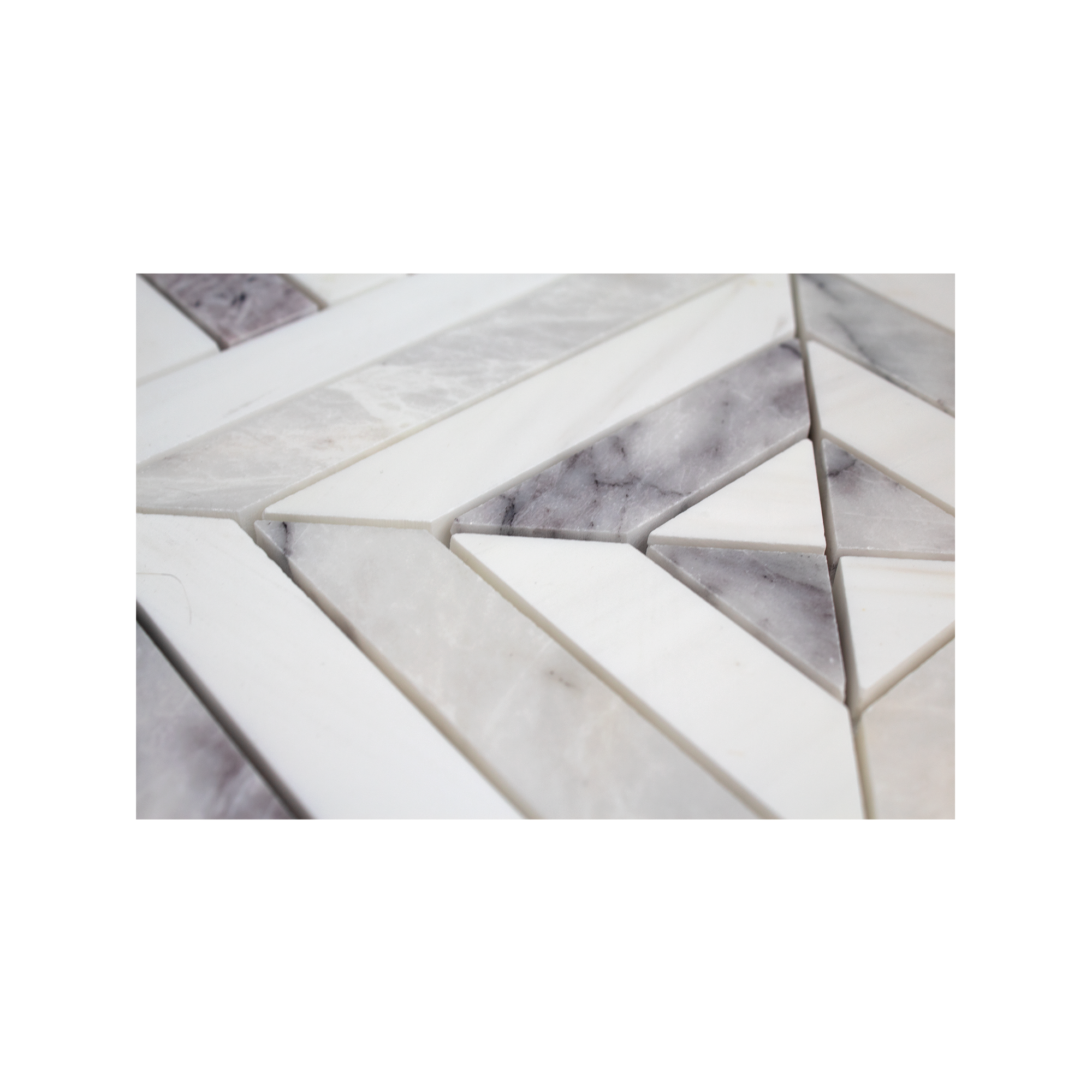 Horizon Dolomite and Lilac Marble Honed Mosaic Tile