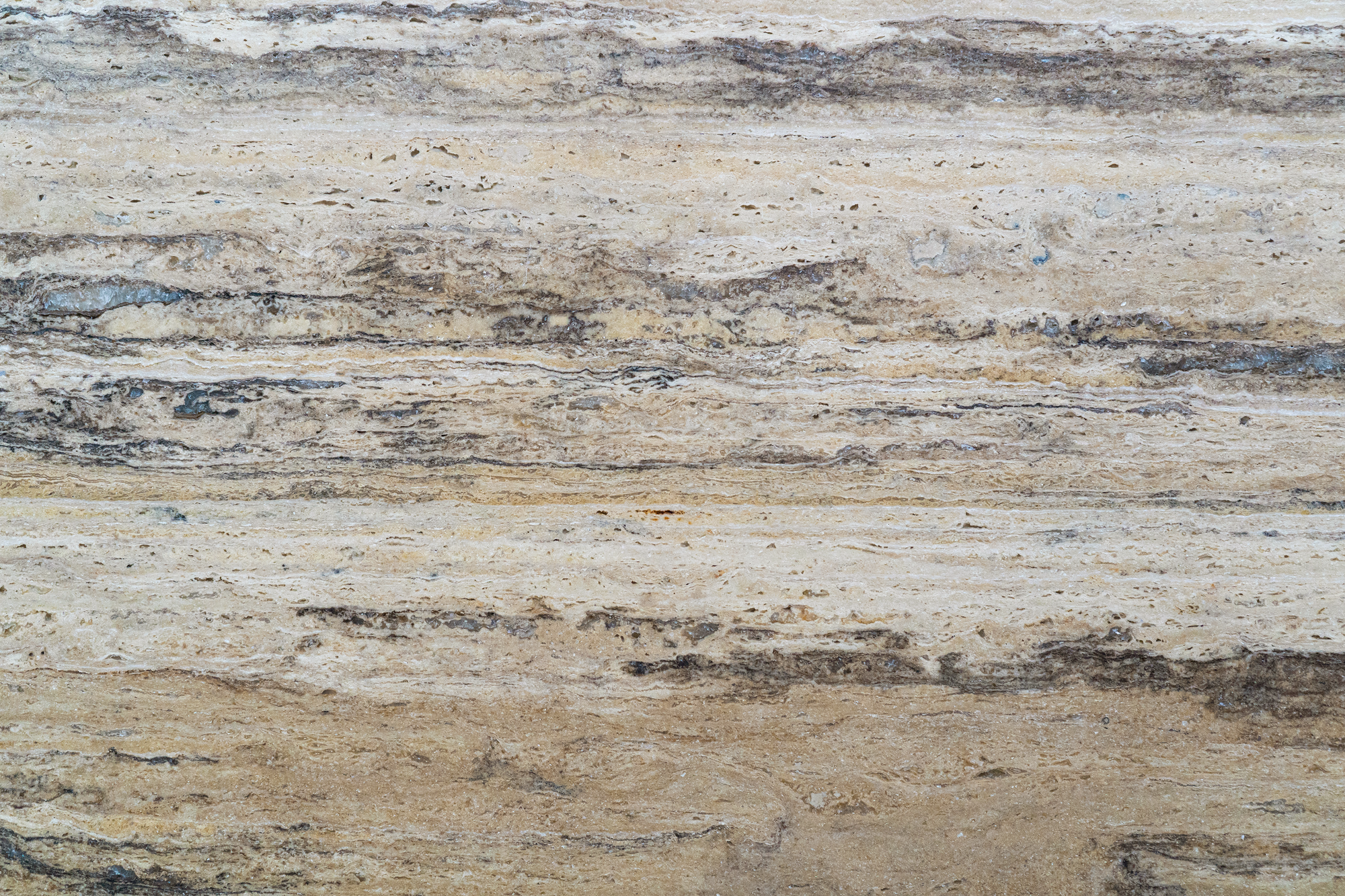 Roman Travertine Vein Cut Filled and Honed Slab