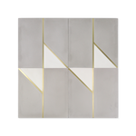 Bow Tie Grey Cement Tile with Brass Inlay - Lot of 85 Sq ft