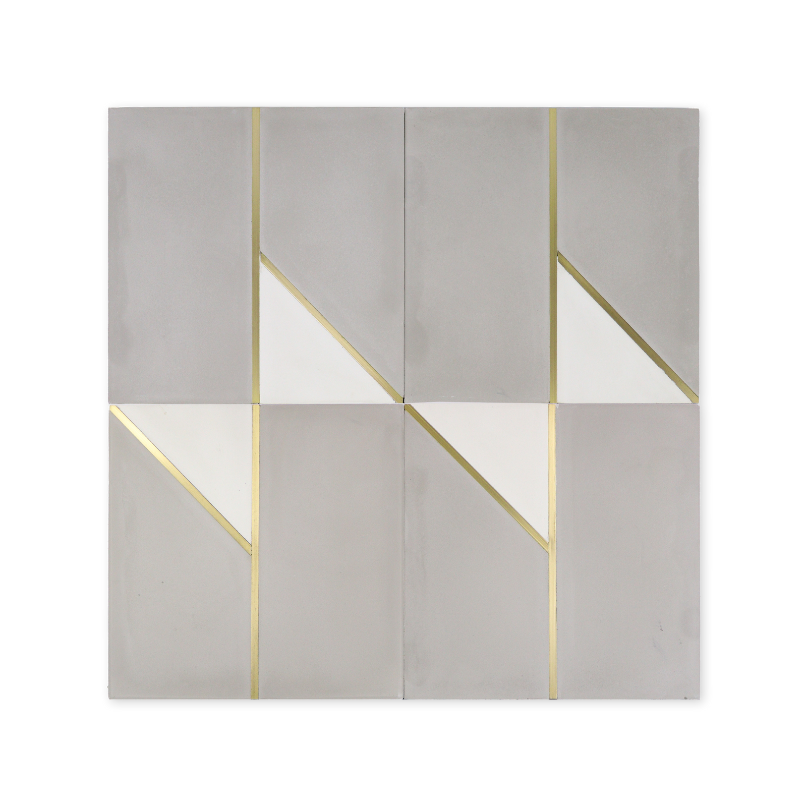 Bow Tie Grey Cement Tile with Brass Inlay - Lot of 85 Sq ft