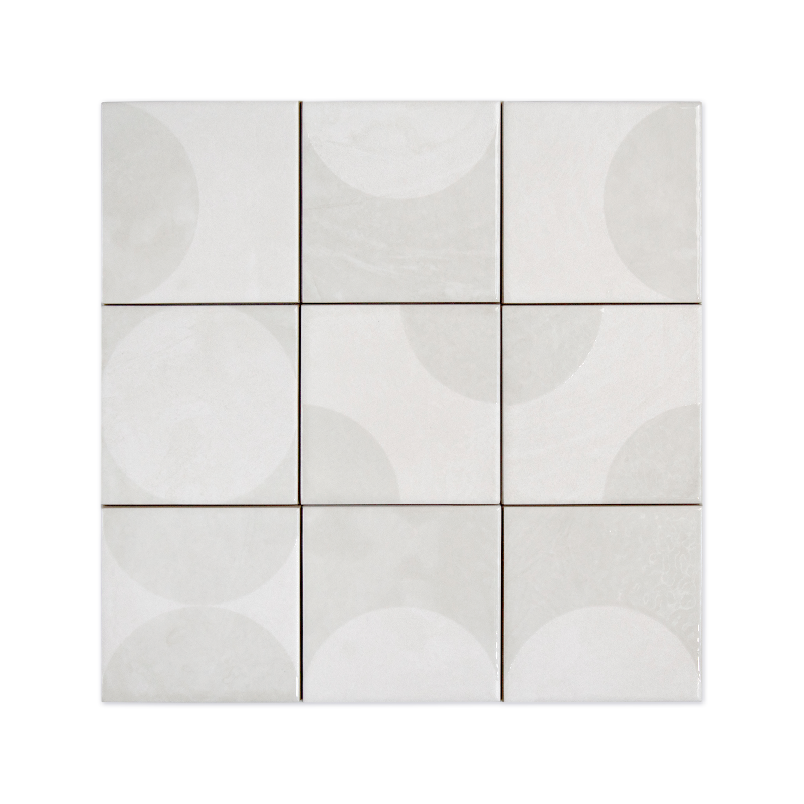 Moonlit Circular Dolomite White Porcelain Tile