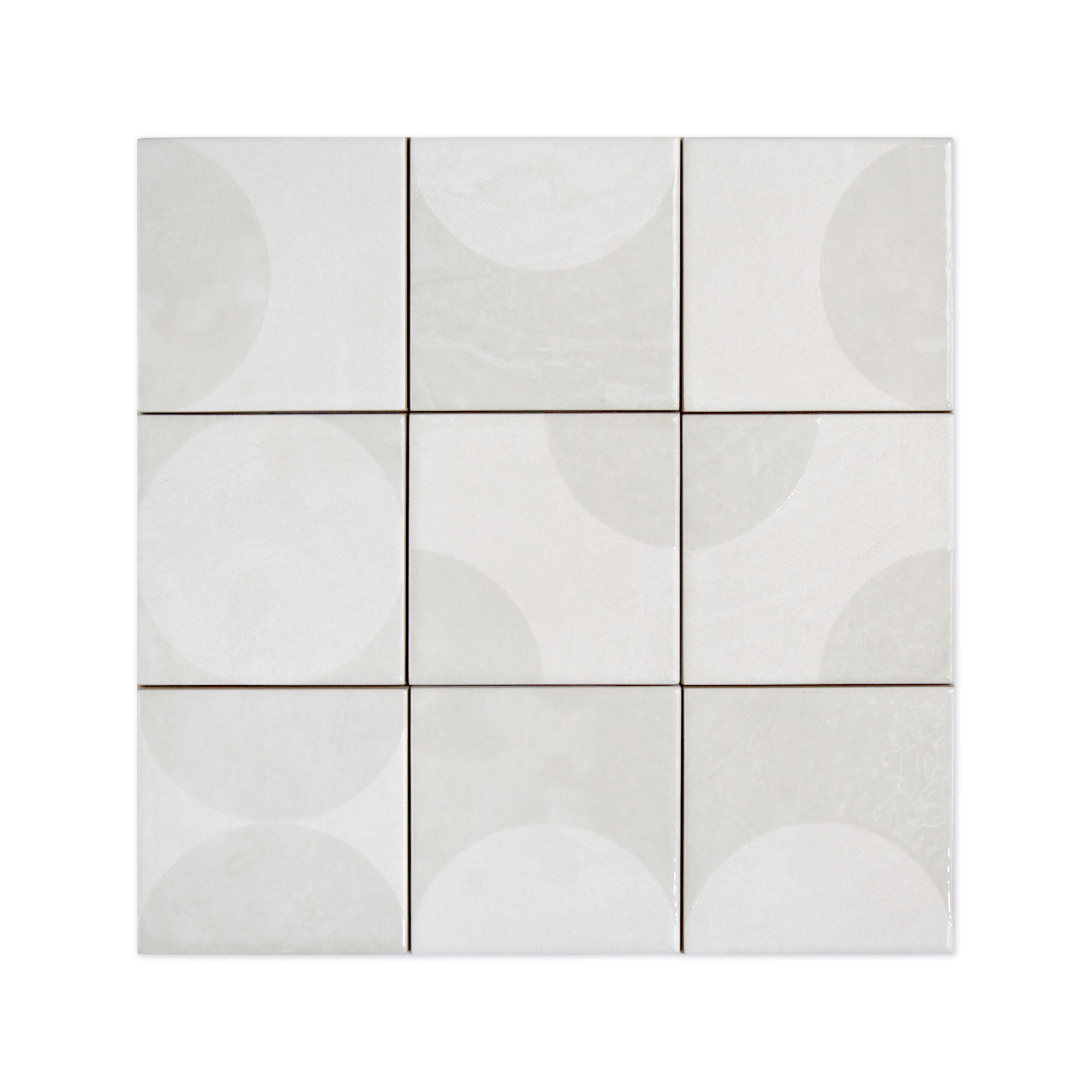 Moonlit Circular Dolomite White Porcelain Tile