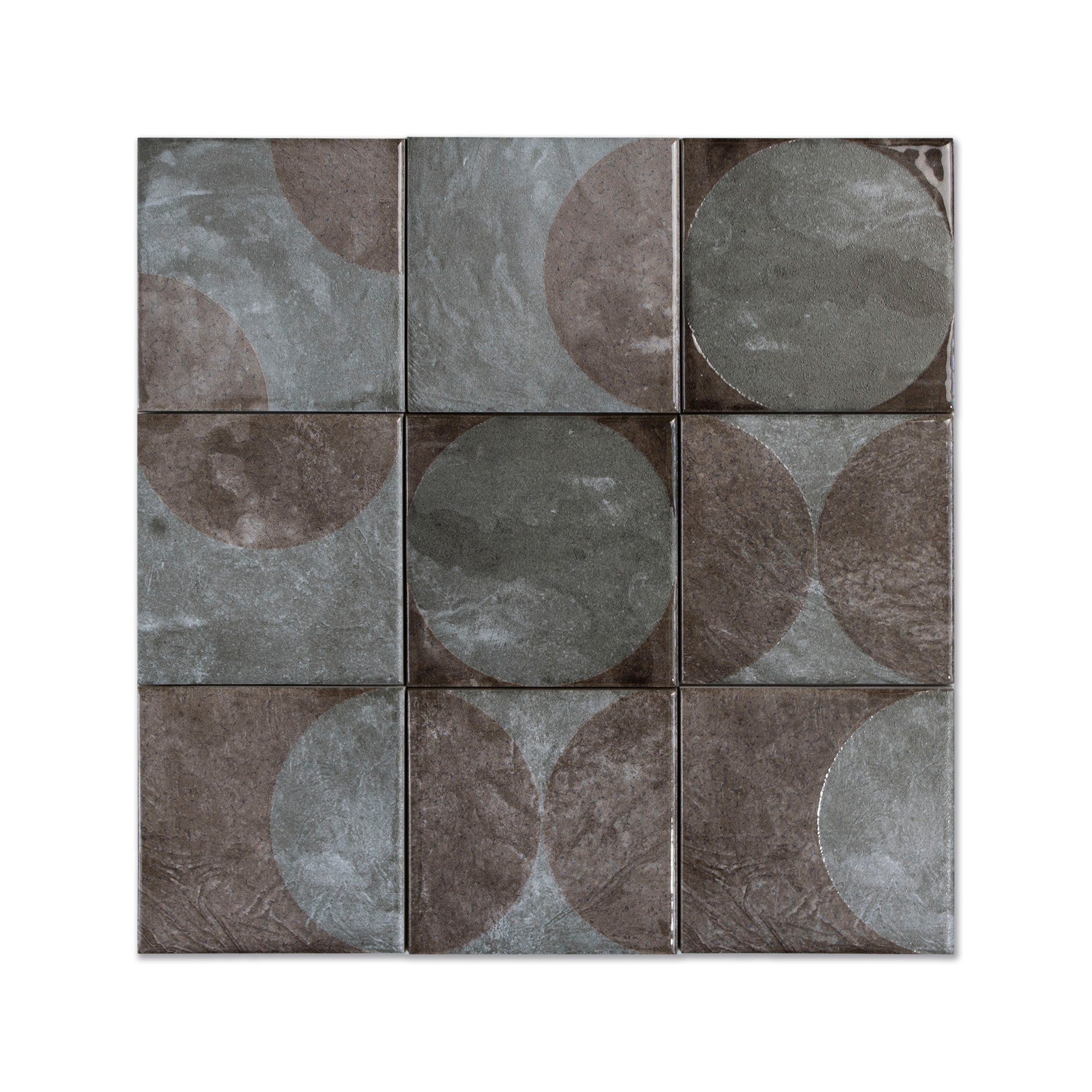 Moonlit Circular Silver Grey Porcelain Tile