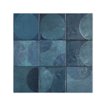 Moonlit Circular Tide Blue Porcelain Tile