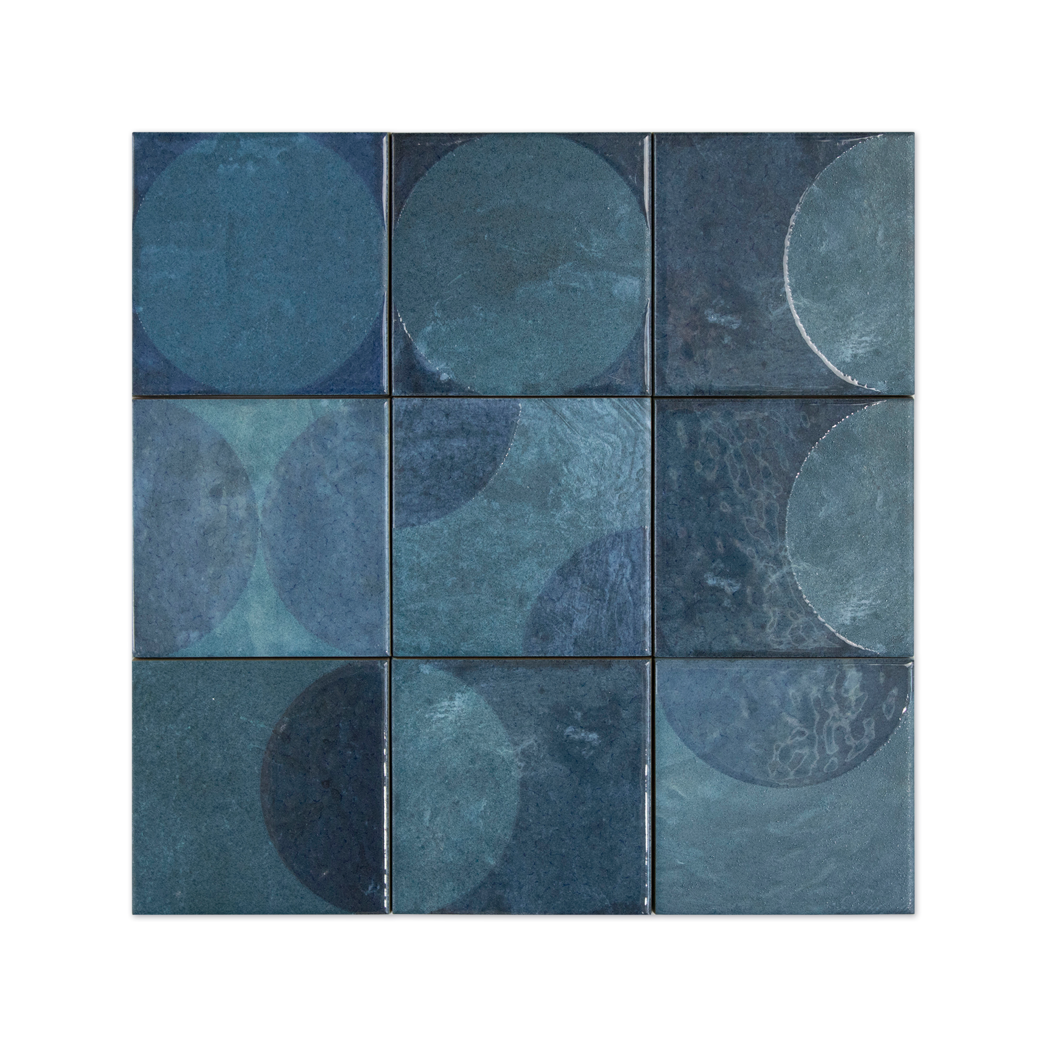 Moonlit Circular Tide Blue Porcelain Tile