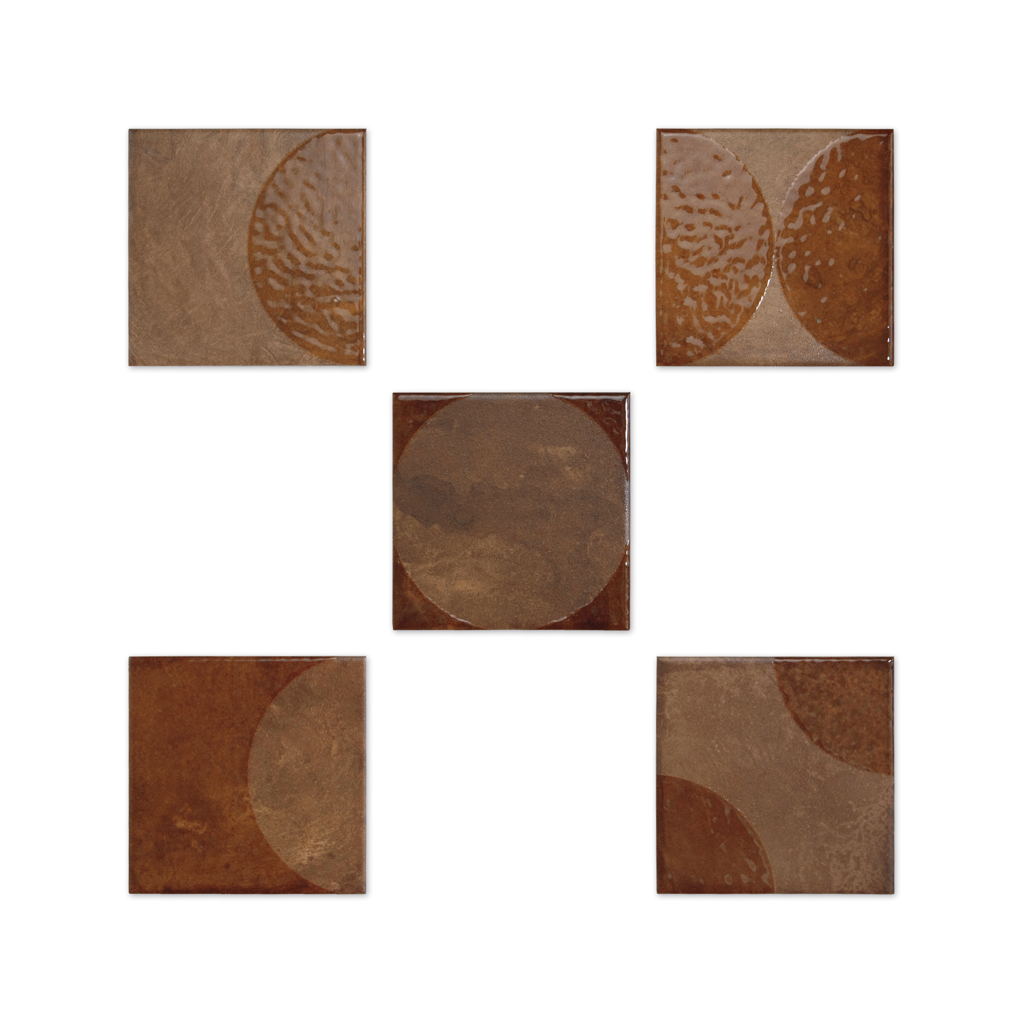 Moonlit Circular Copper Porcelain Tile