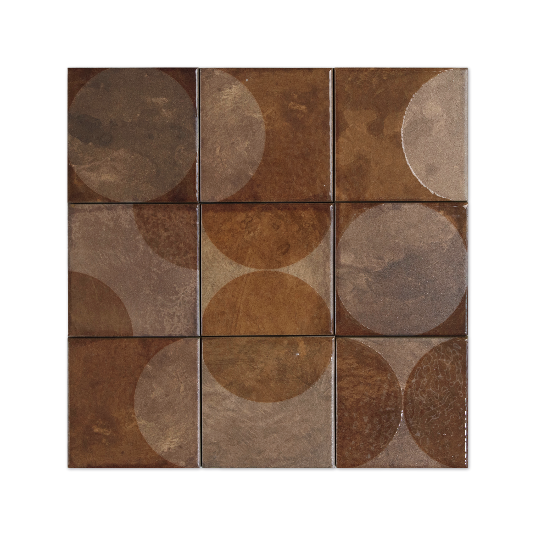 Moonlit Circular Copper Porcelain Tile