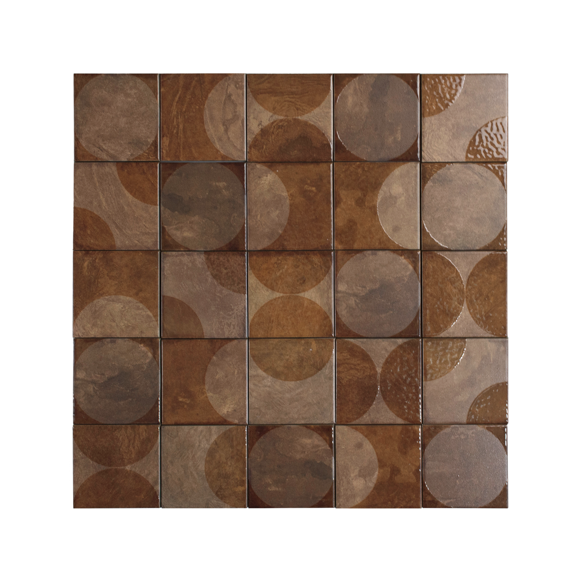 Moonlit Circular Copper Porcelain Tile