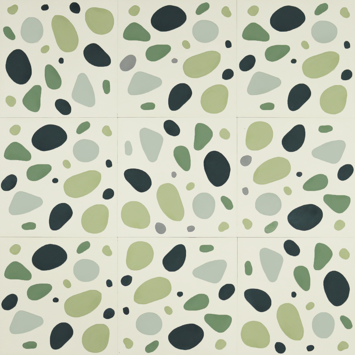 Pebble Green Cement Tile - Cemento Collection