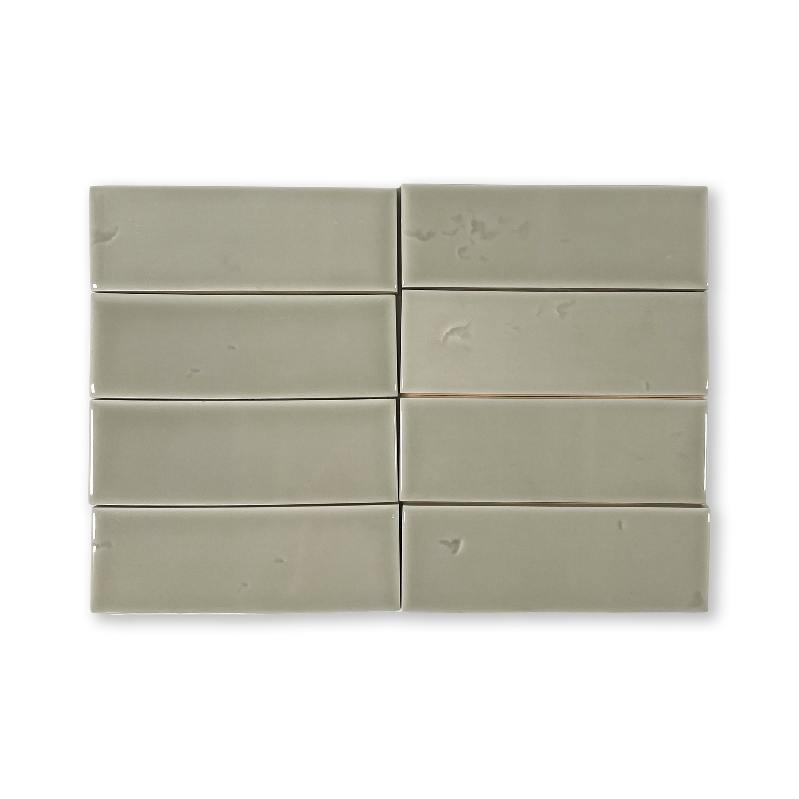 Extruded Handmade 2x6 Sage Green Glossy Subway Tile - Lot of 65 Sq ft