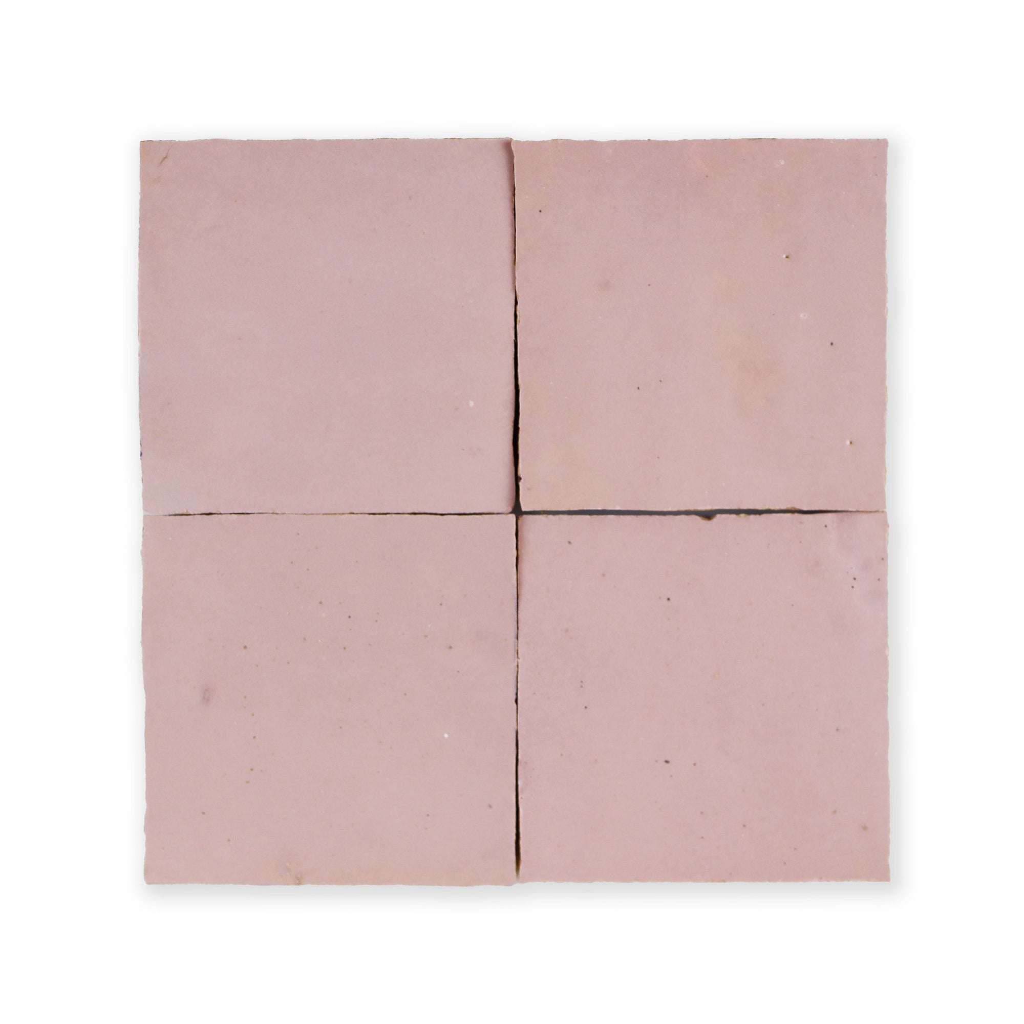 Handmade Moroccan Zellige 4x4 Powder Pink Terracotta Tile - Lot of 33 Sq ft