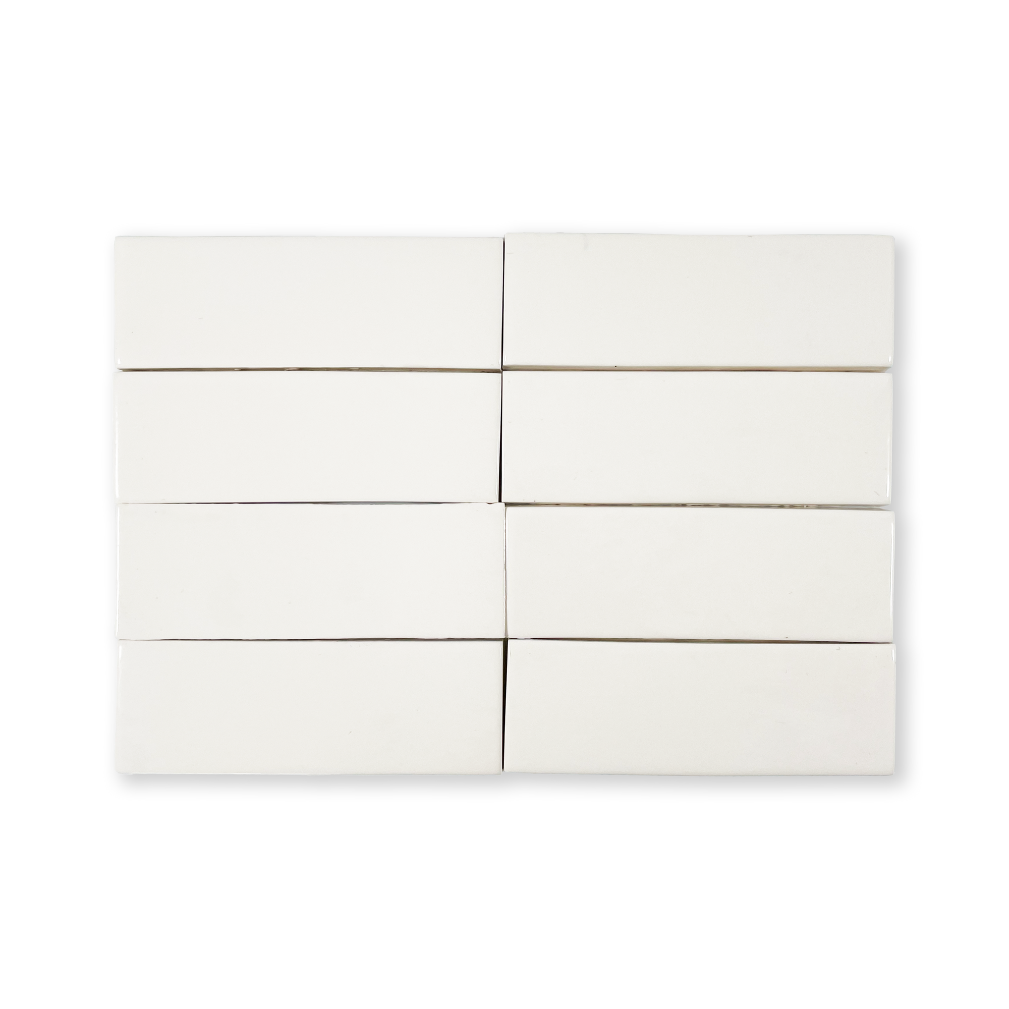 Extruded Handmade 2x6 Off White Glossy Subway Tile - Lot of 30 Sq ft